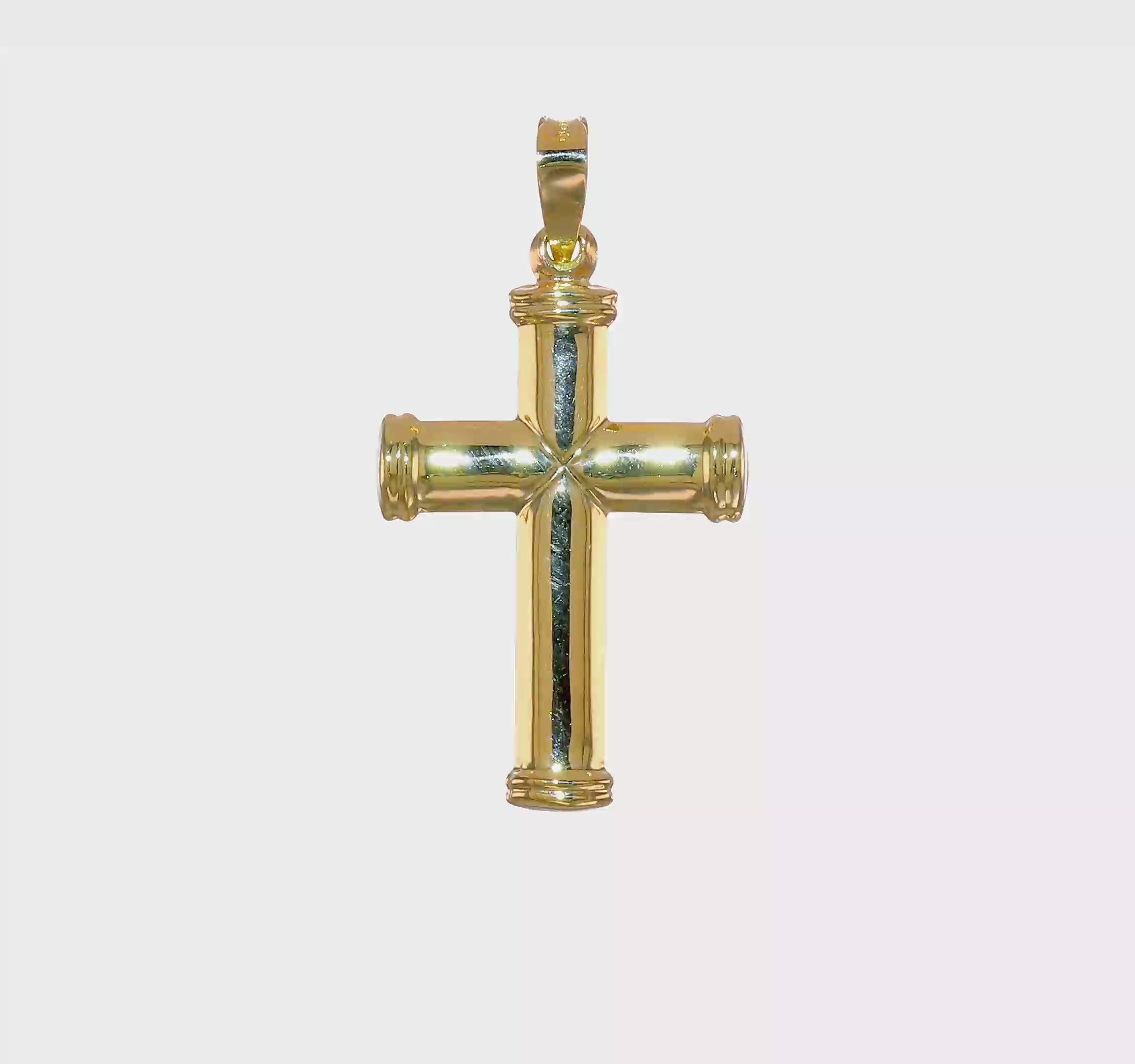 14kt Yellow Gold Polished Stamping Cross Pendant
