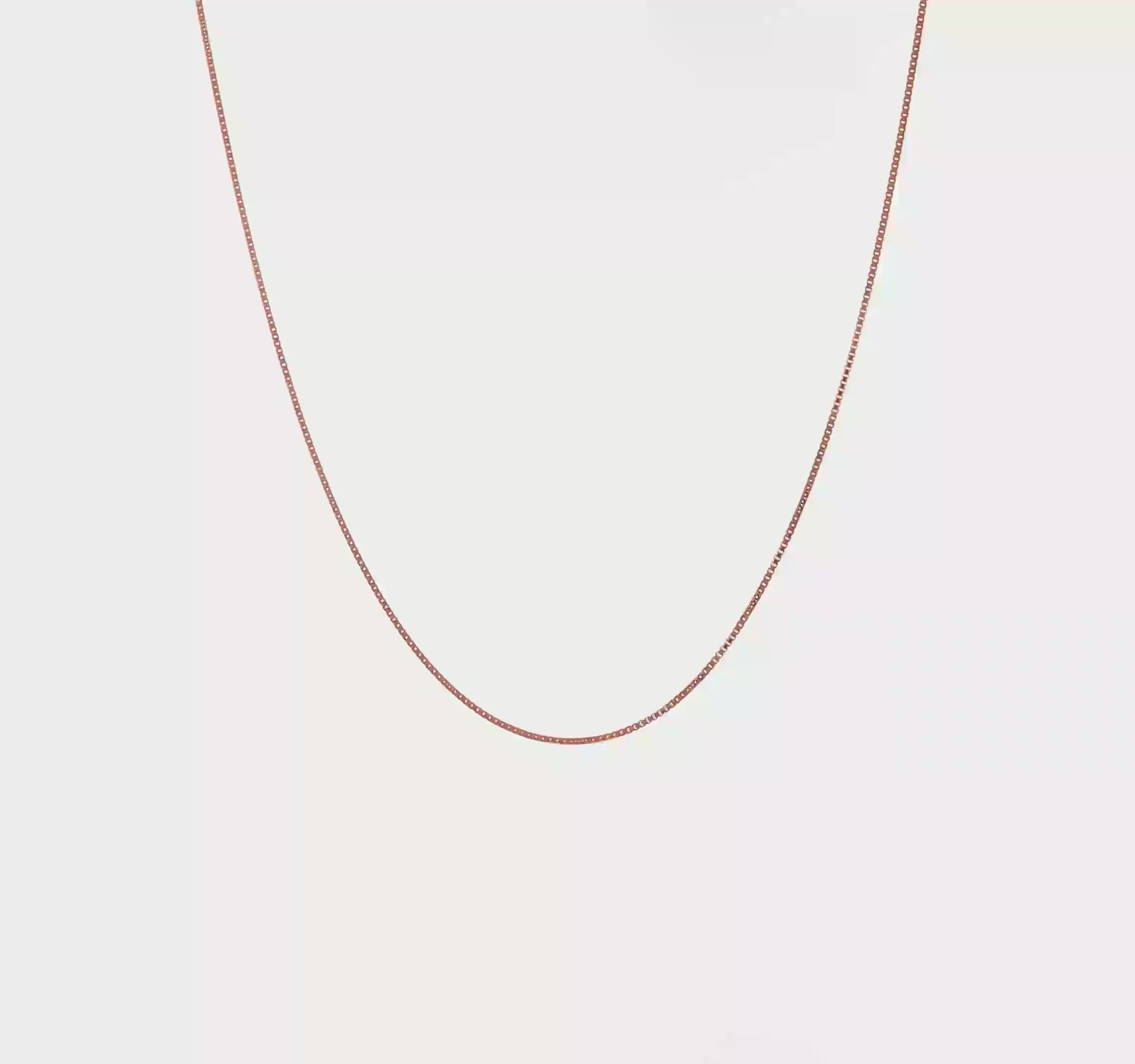 14KT Rose Gold 1mm Sparkle Octagonal Box Chain