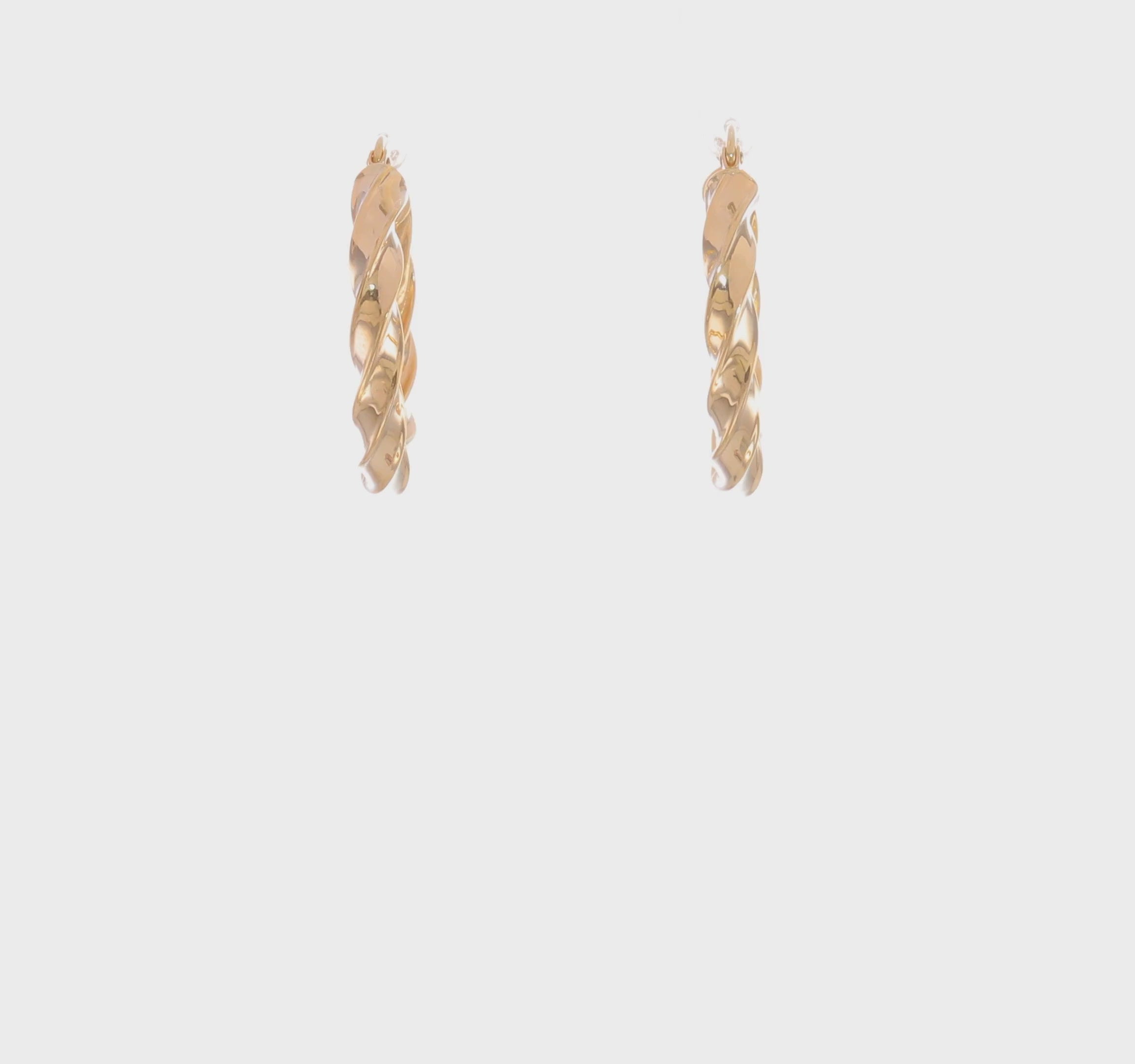 14kt Yellow Gold Light Twisted Hoop Earrings