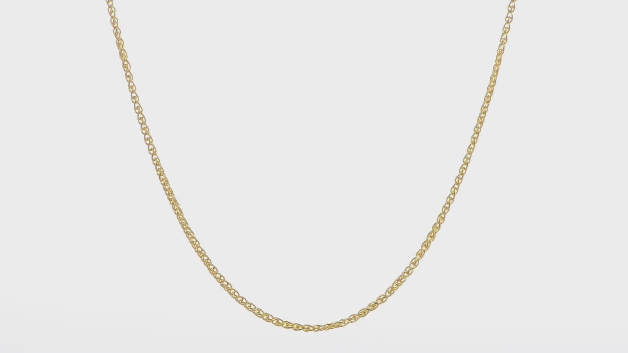 14KT Yellow Gold Adjustable 1.6mm Semi-solid Spiga Chain