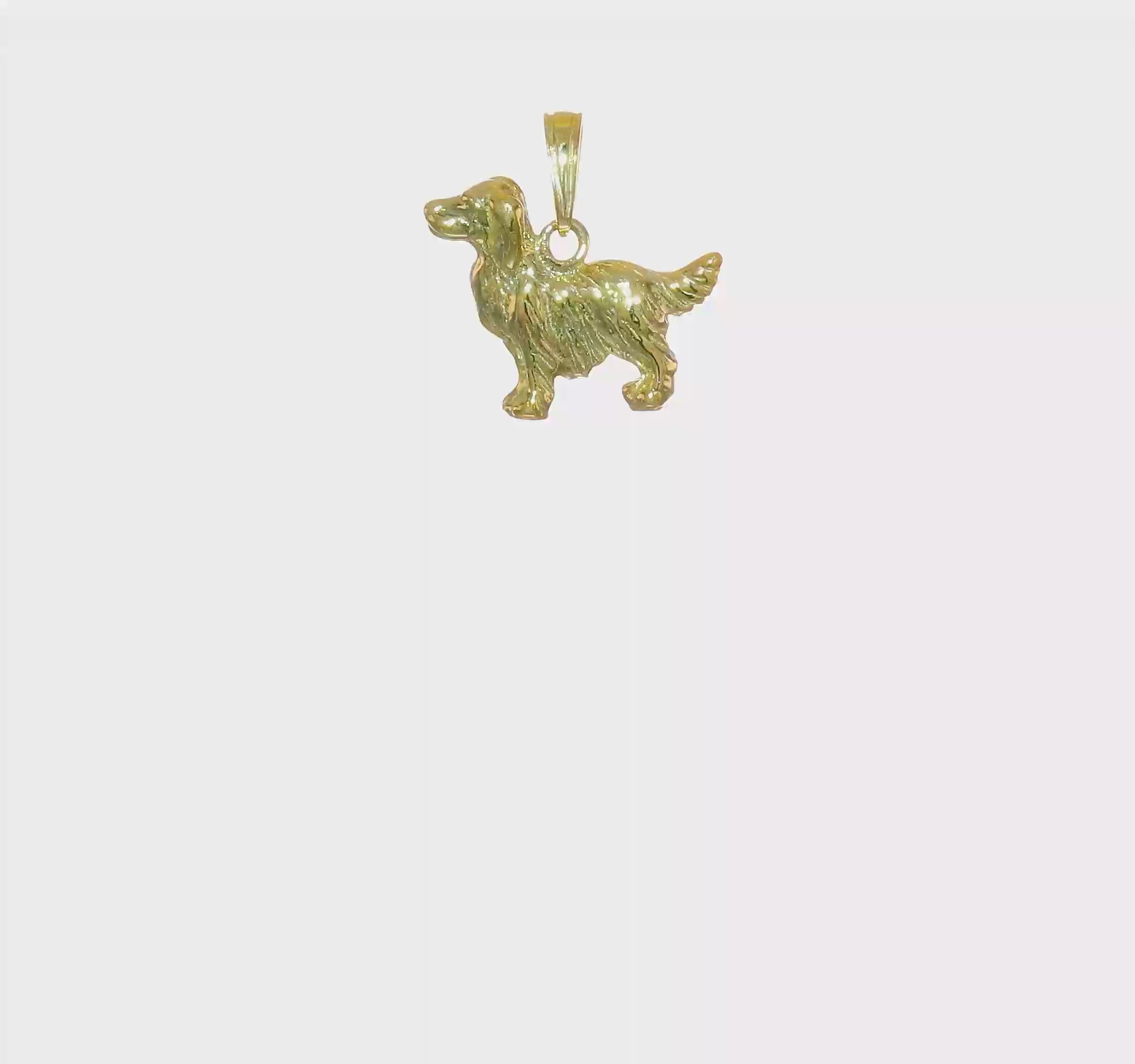 10kt Yellow Gold Springer Spaniel Dog Pendant