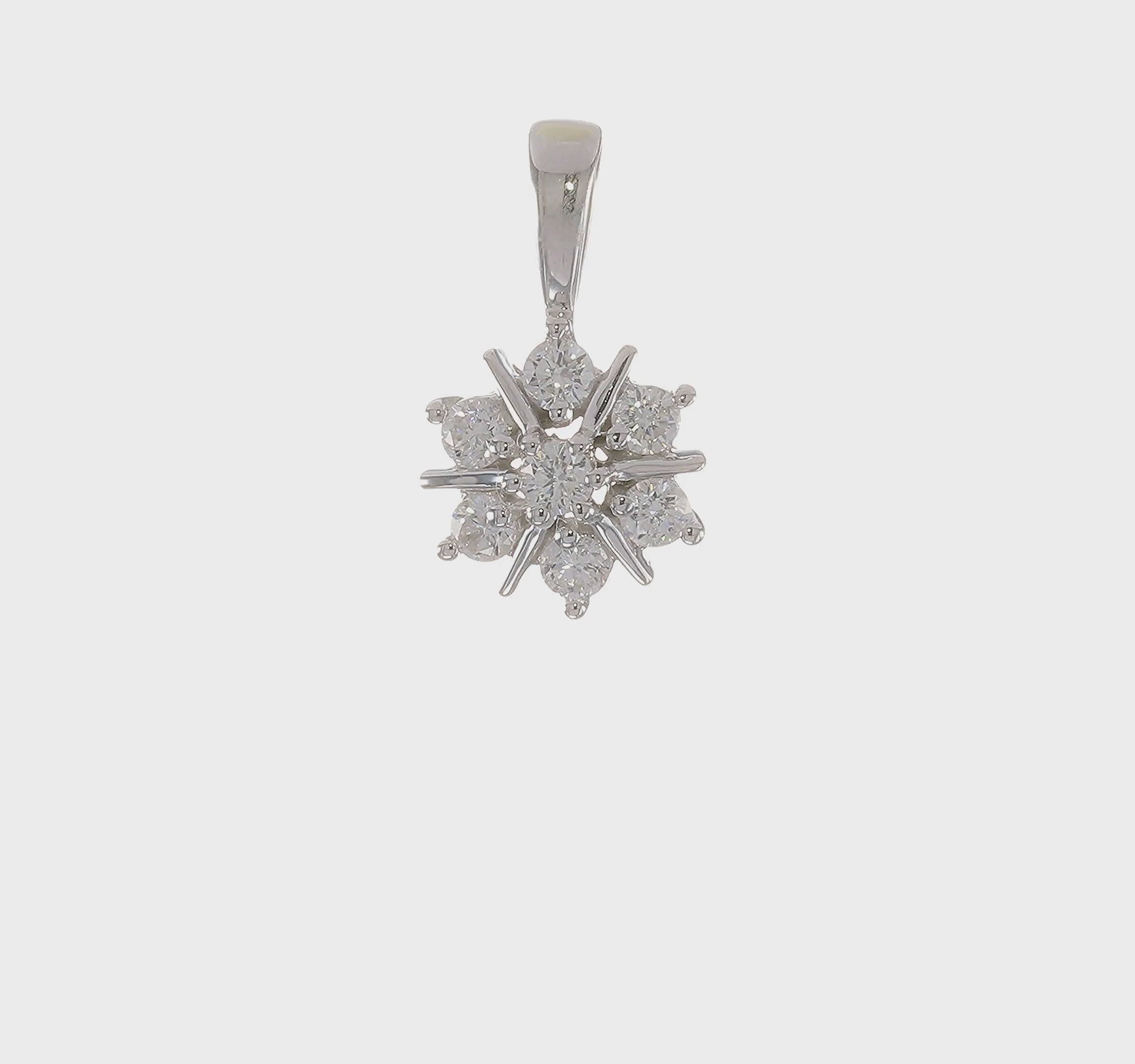 14kt White Gold 1/4ct. Diamond Floral Pendant
