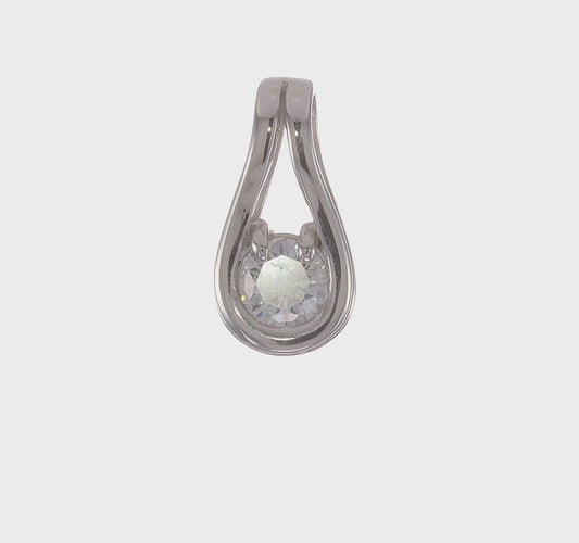 14kt White Gold Holds 4.7mm stone, Teardrop Shape Slide Pendant Mtg