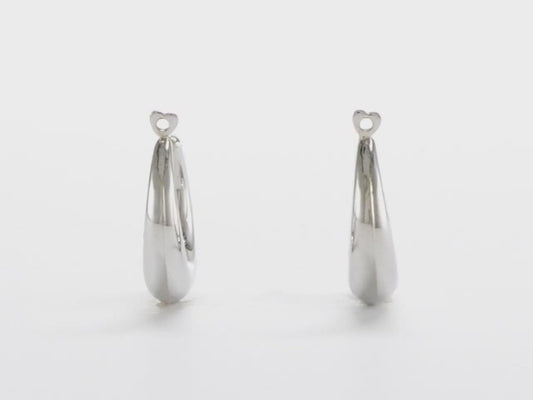 14kt White Gold Polished Hoop Earring Jackets