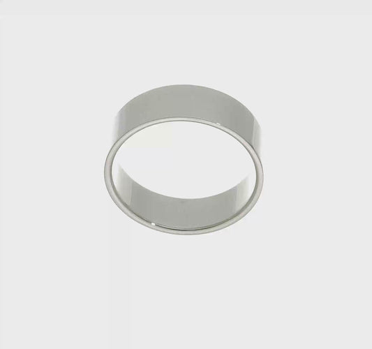 10kt White Gold 7mm Lightweight Flat Wedding Band Size 13
