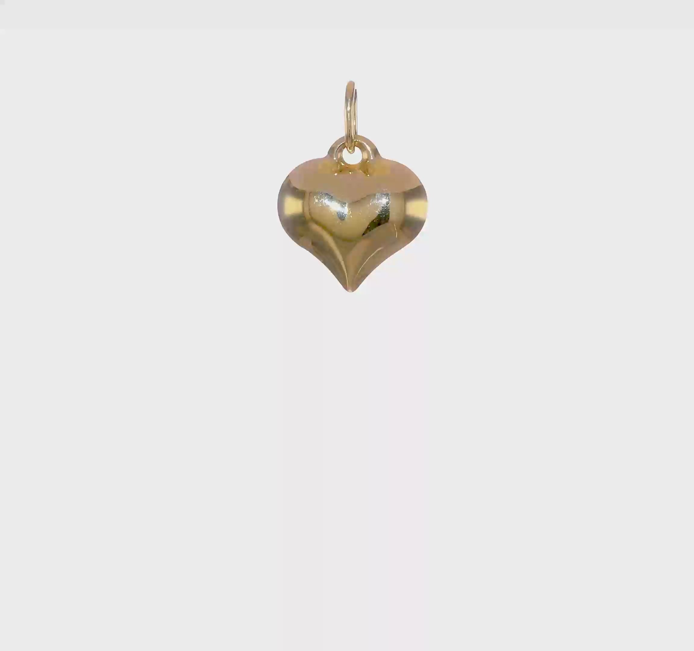 10KT Yellow Gold Polished 3-D Heart Pendant