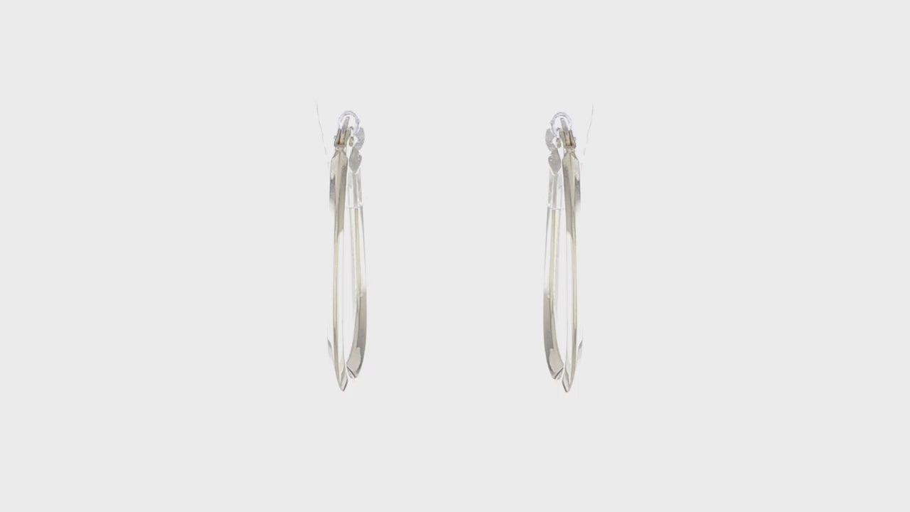 14kt Yellow Gold Polished Oval Hinged Hoop Earrings