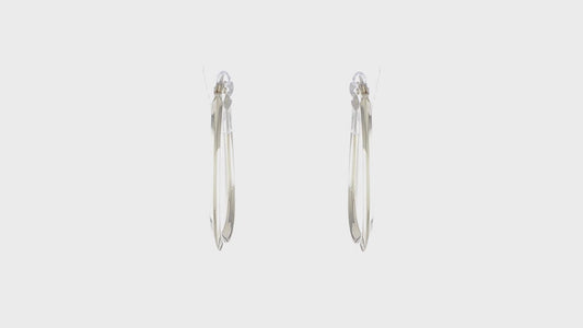 14kt Yellow Gold Polished Oval Hinged Hoop Earrings