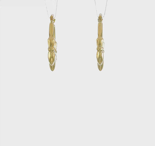 10kt Yellow Gold Polished Claddagh Hoop Earrings