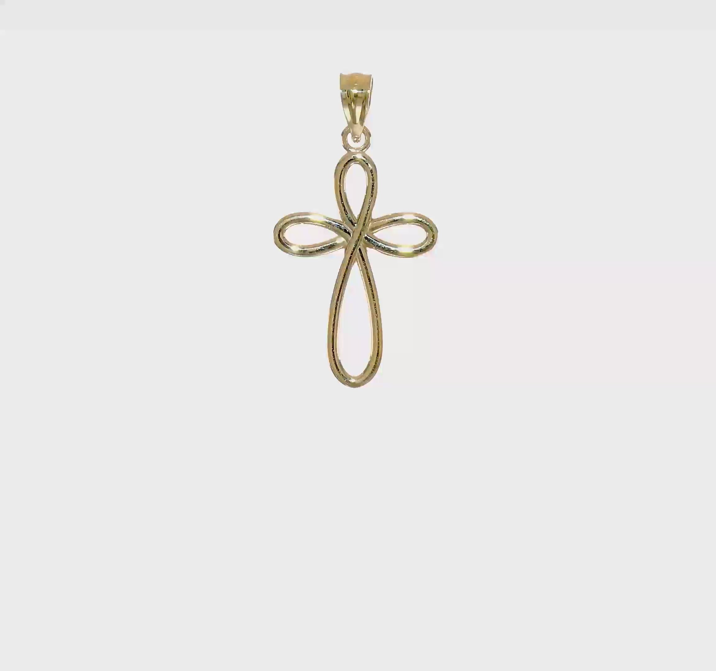 10kt Yellow Gold Ribbon Cross Pendant