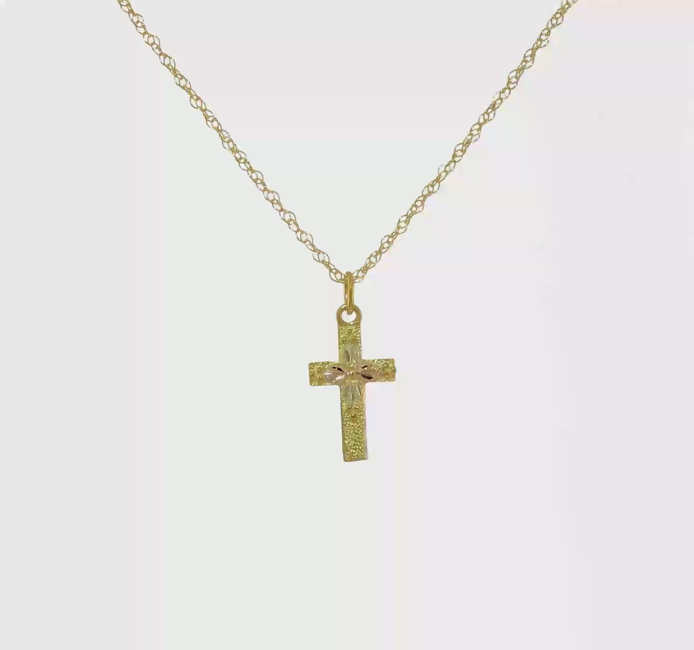 10kt Tri-Color Black Hills Gold Cross Necklace