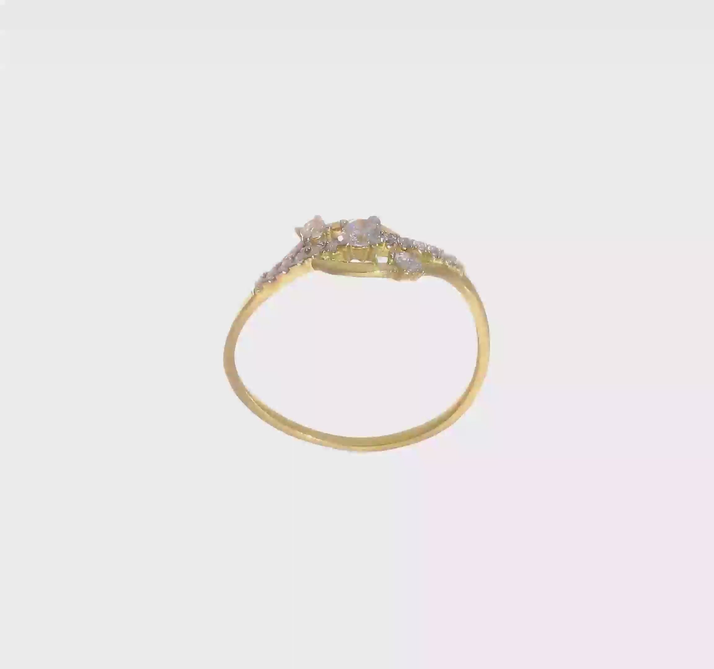 10KT Yellow Gold CZ Fancy Ring