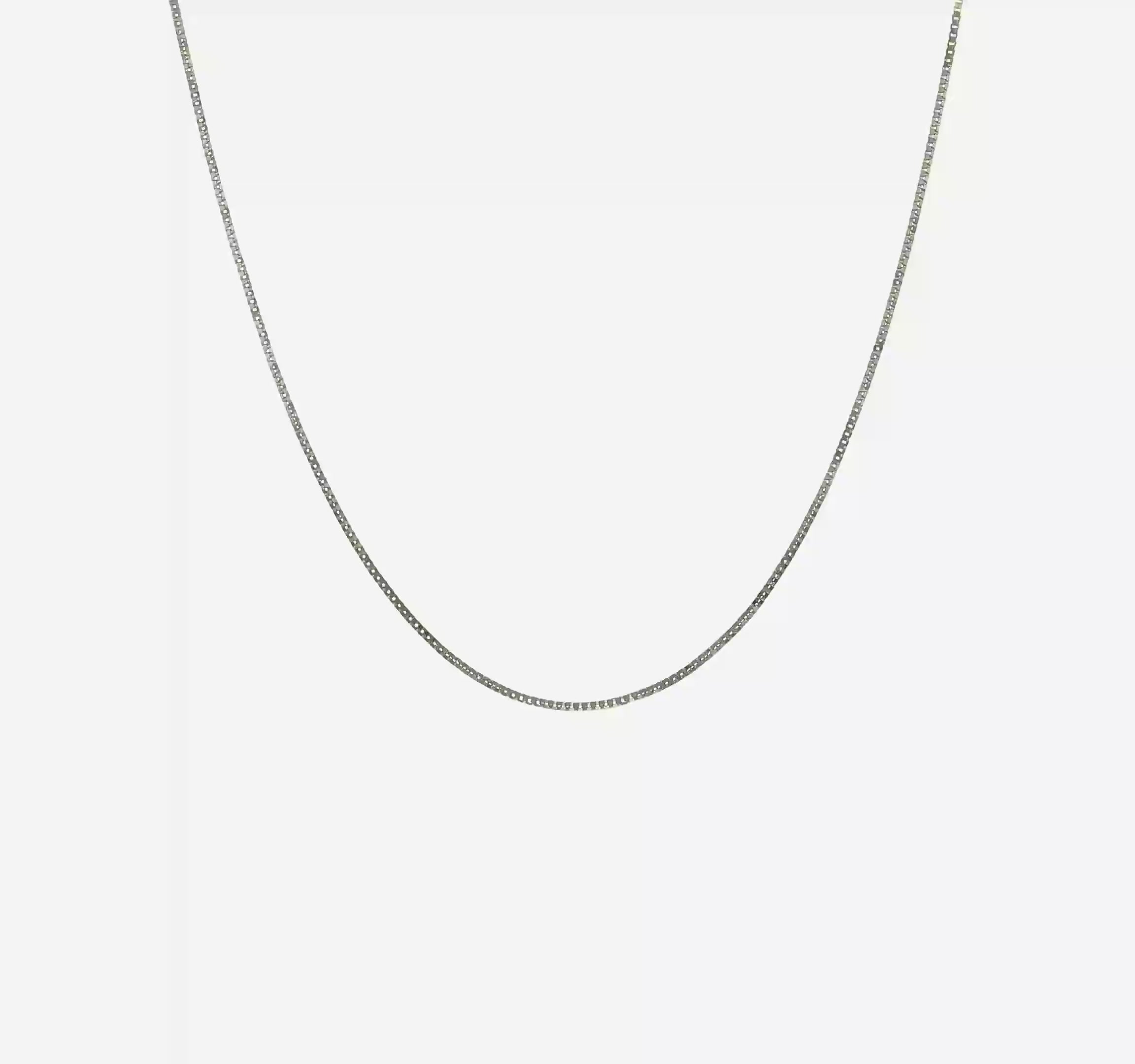 14KT White Gold Adjustable .7mm Baby Box Chain