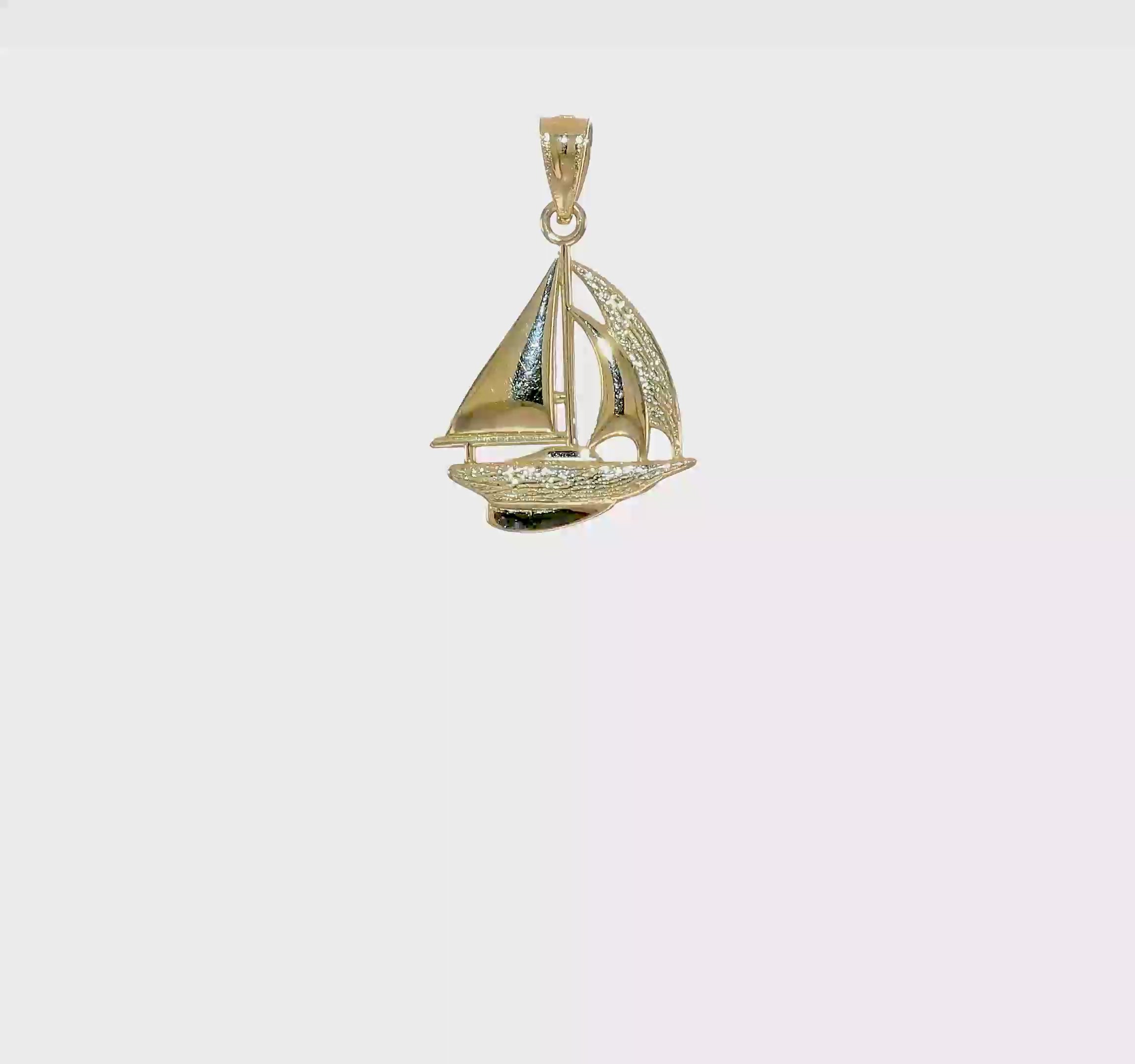 10kt Yellow Gold Sailboat Pendant