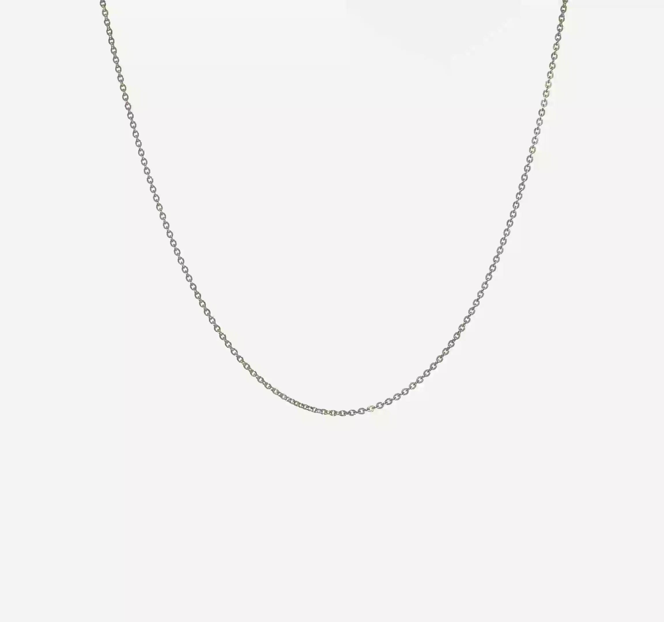 14KT White Gold Adjustable 1.25mm Flat Cable Chain