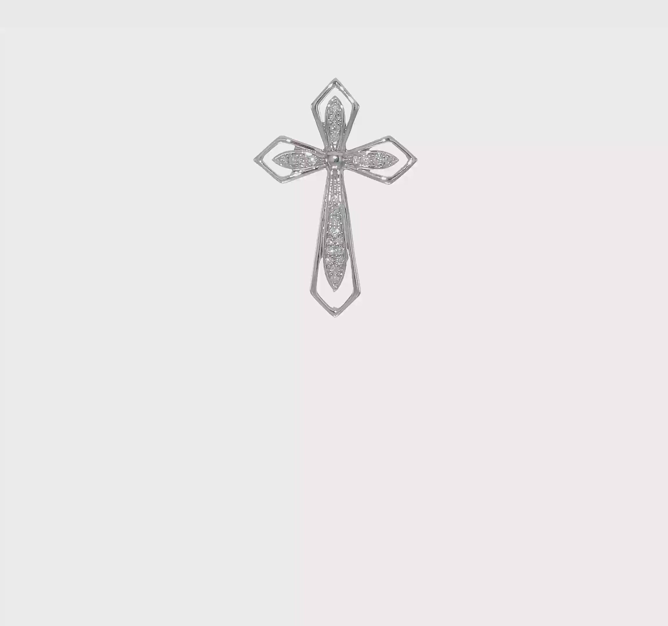 14kt White Gold 1/15ct. Diamond Cross Chain Slide