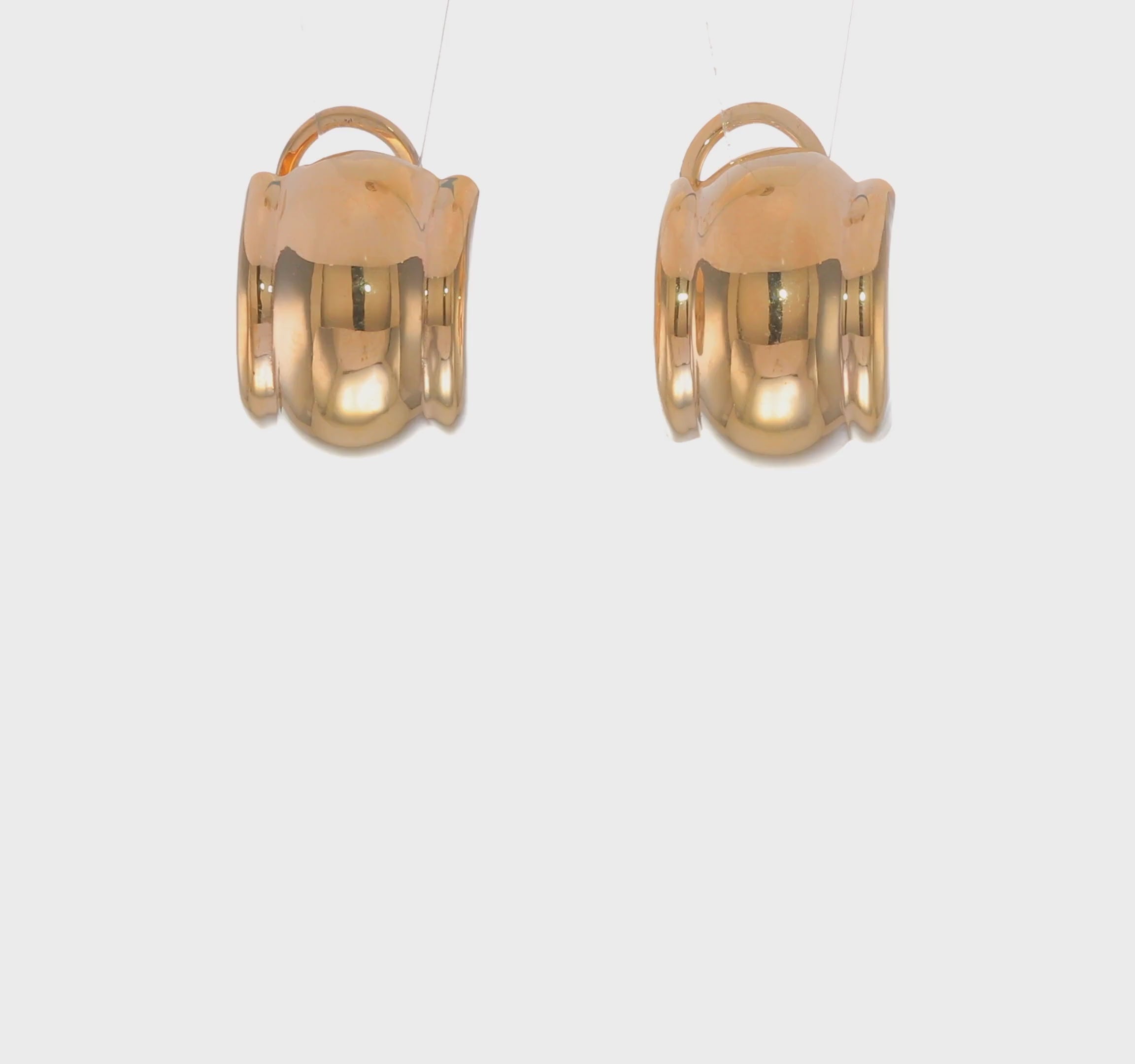 14kt Yellow Gold Polished Fancy Omega Back Post Earrings