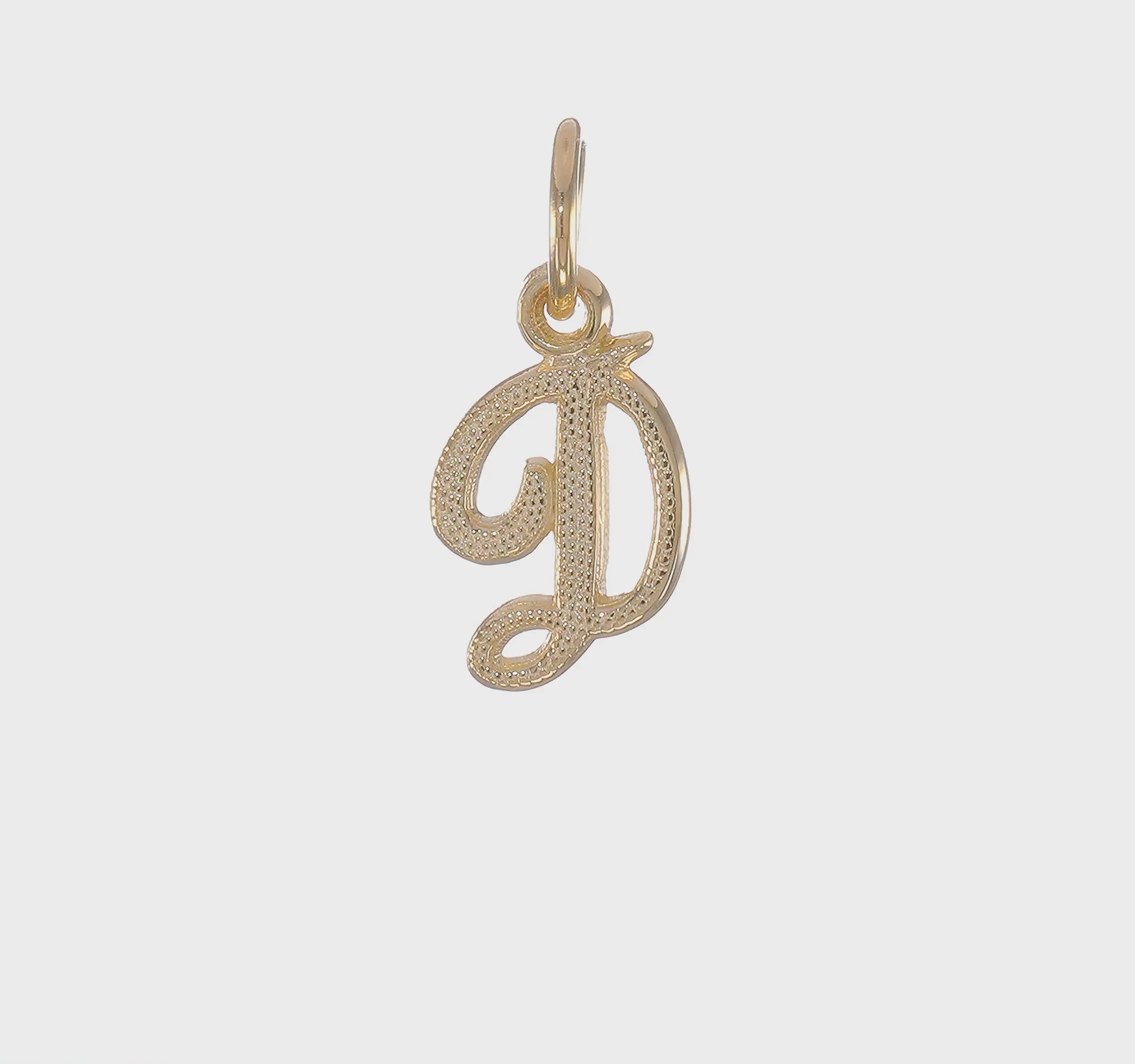 10kt Yellow Gold Initial D Charm