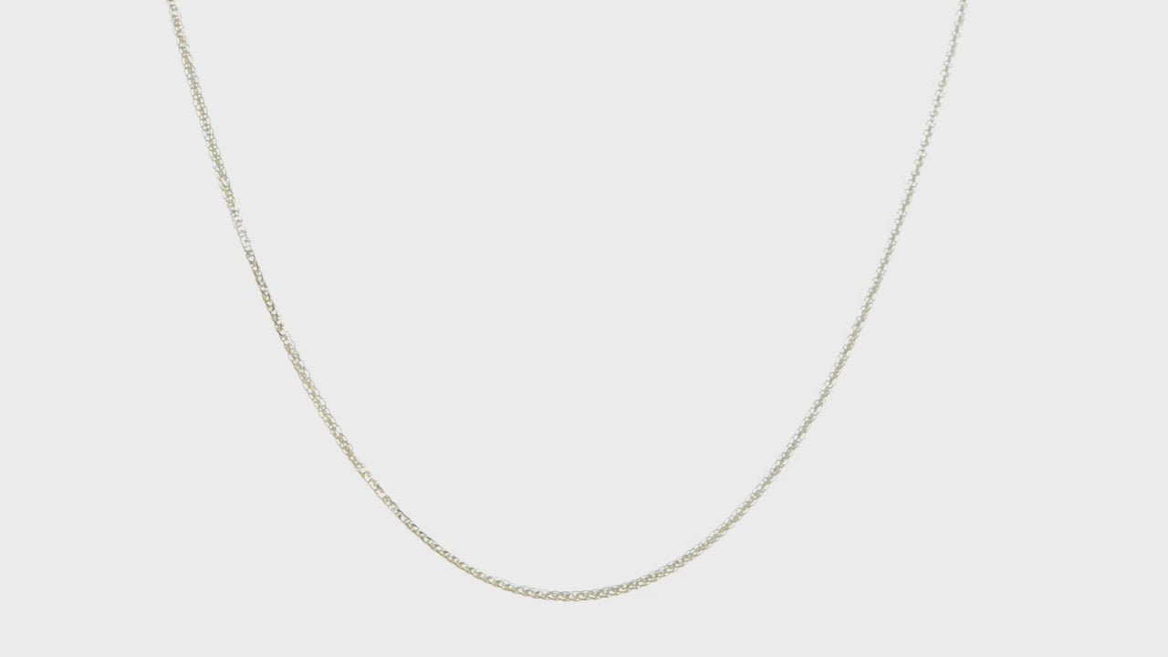14kt Yellow Gold 1mm D/C Quadra Wheat Chain
