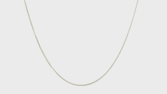14kt Yellow Gold 1mm D/C Quadra Wheat Chain