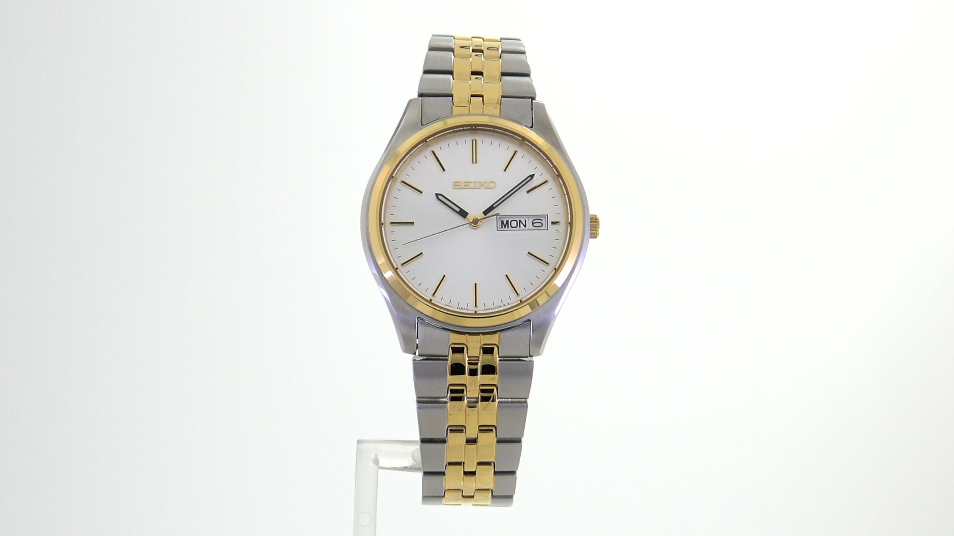 Seiko Men's Essentials SS TT Quartz White Dial Watch