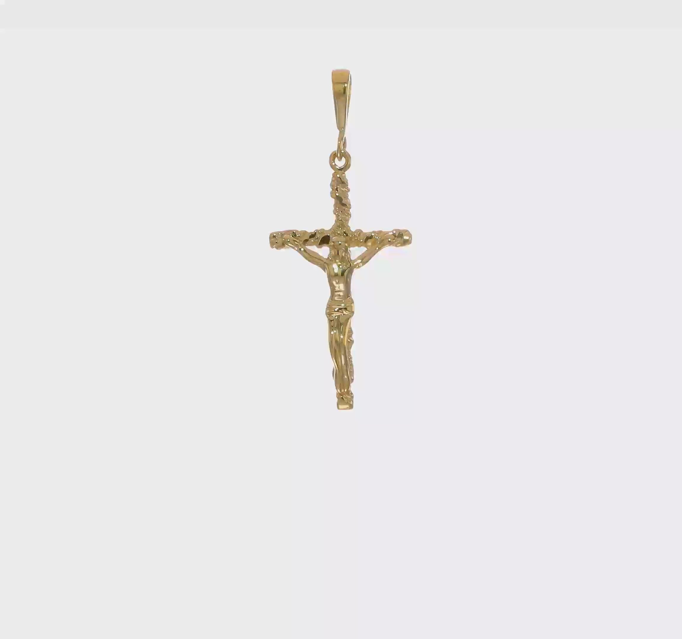 10kt Yellow Gold Solid Polished Crucifix Pendant
