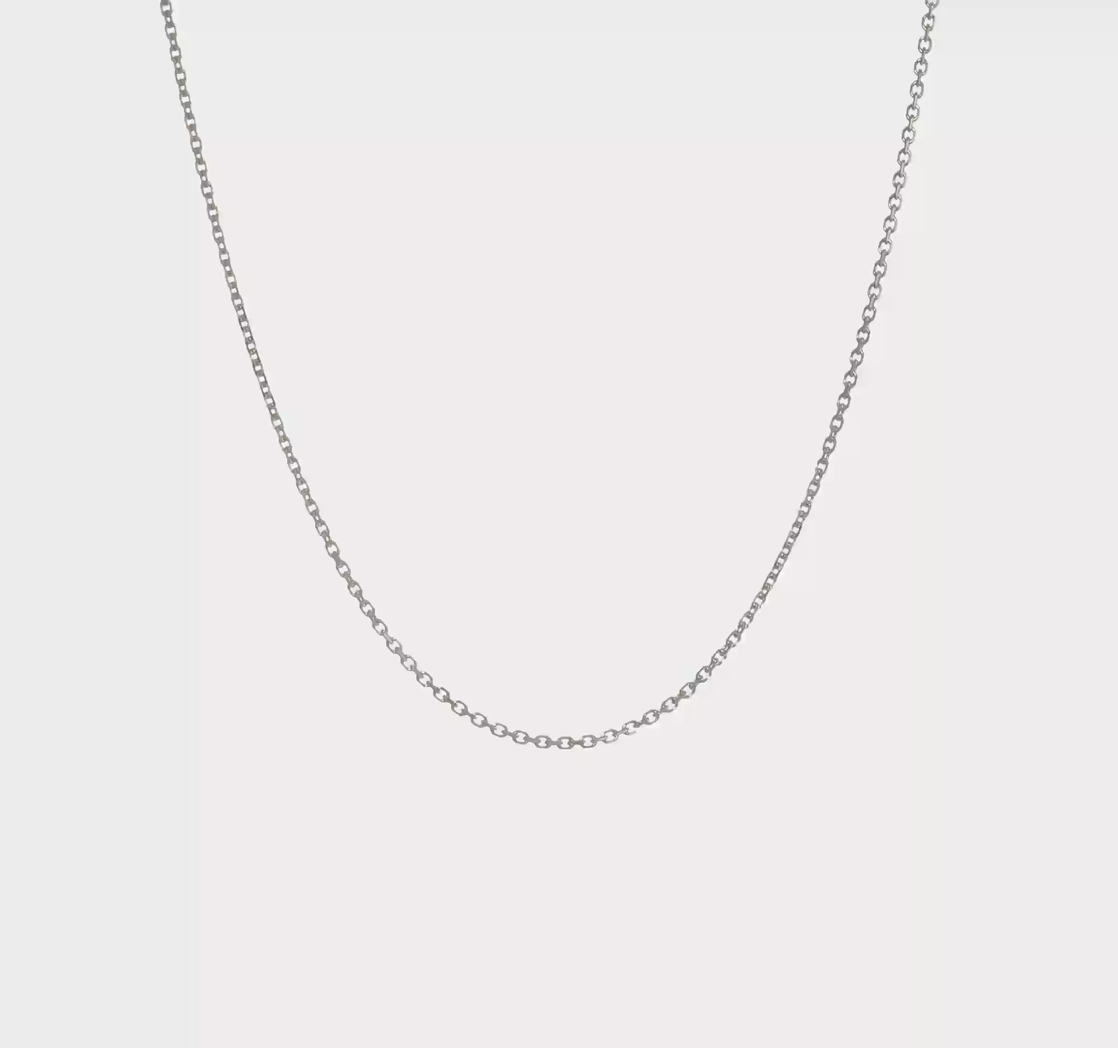 14KT White Gold 1.4mm D/C Cable Chain