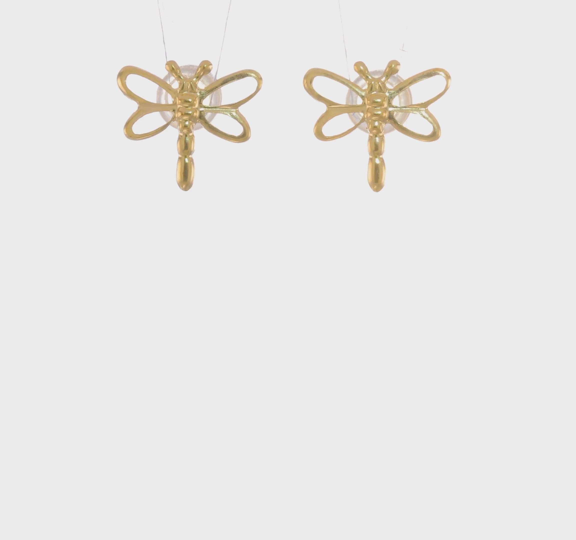14kt Yellow Gold Madi K Dragonfly Post Earrings