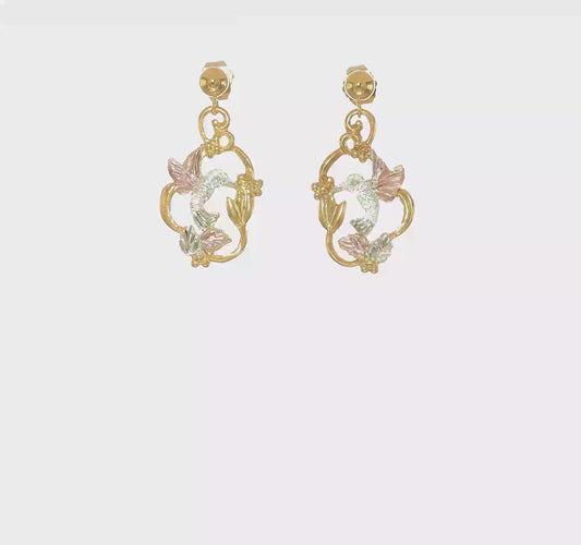 10kt Tri-color Black Hills Gold Post Earrings
