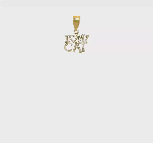 10kt Yellow Gold I HEART MY CAT Charm