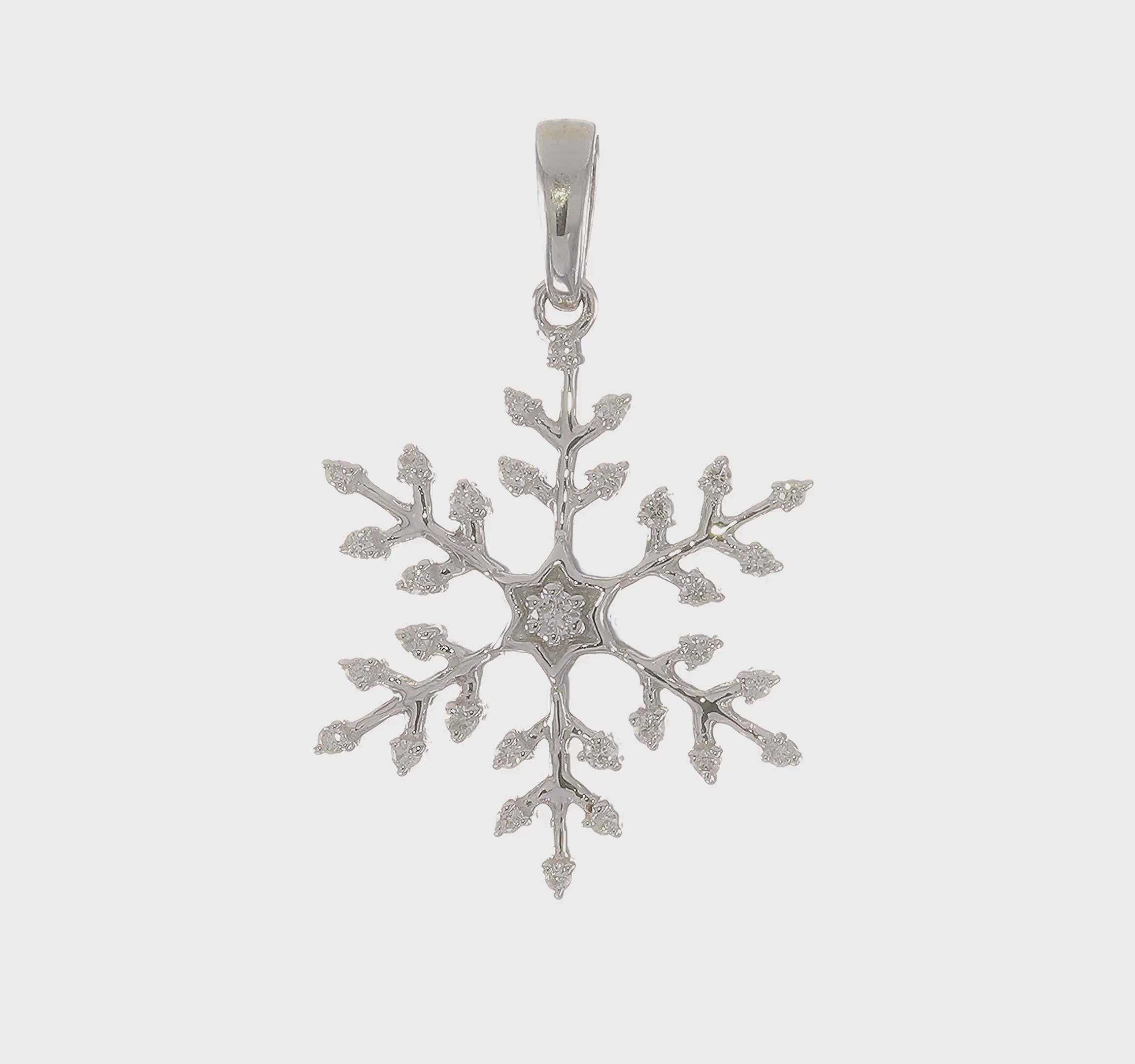 14kt White Gold 1/6ct. Diamond Snowflake Pendant