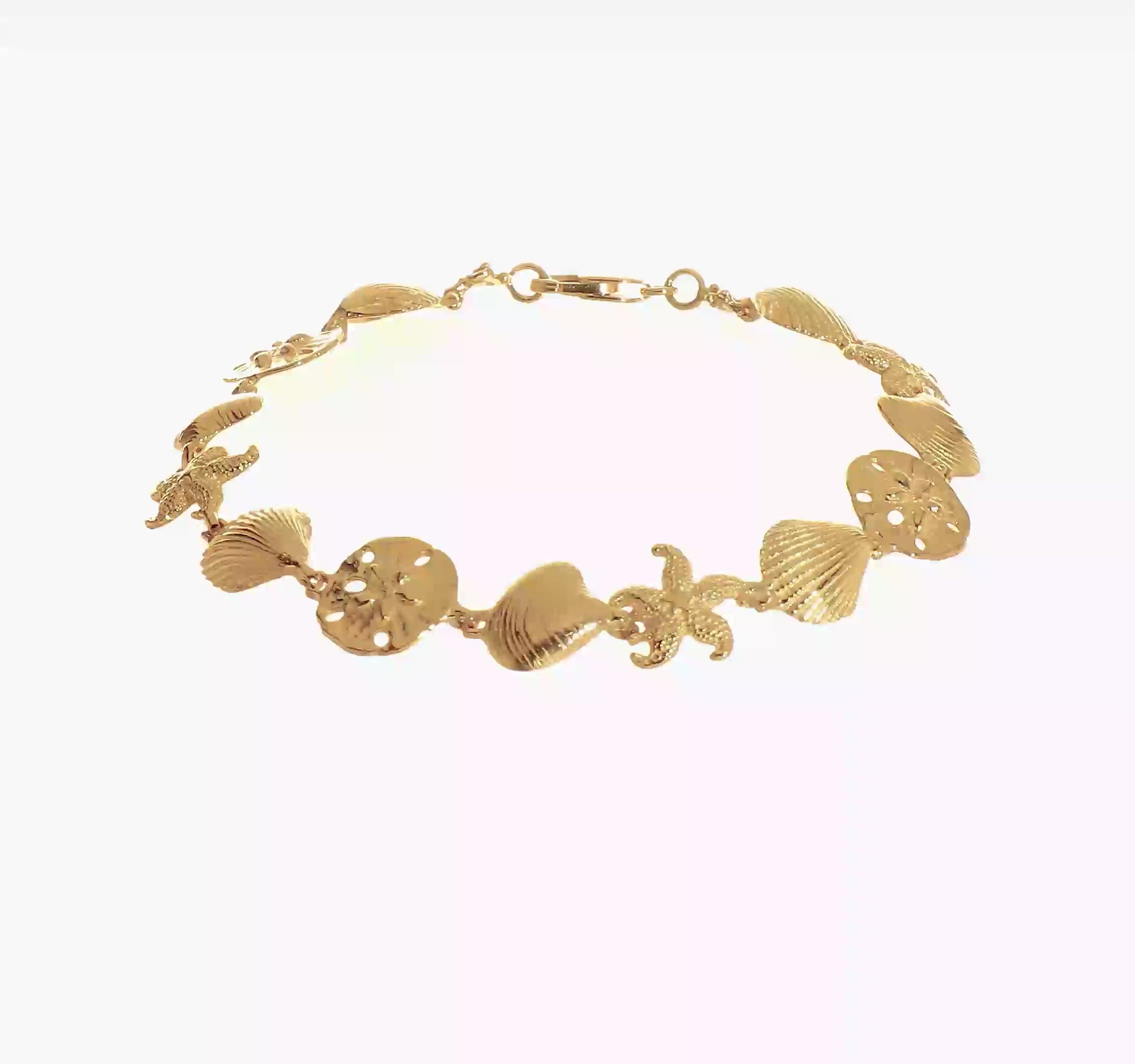 14kt Yellow Gold Sea Life Bracelet