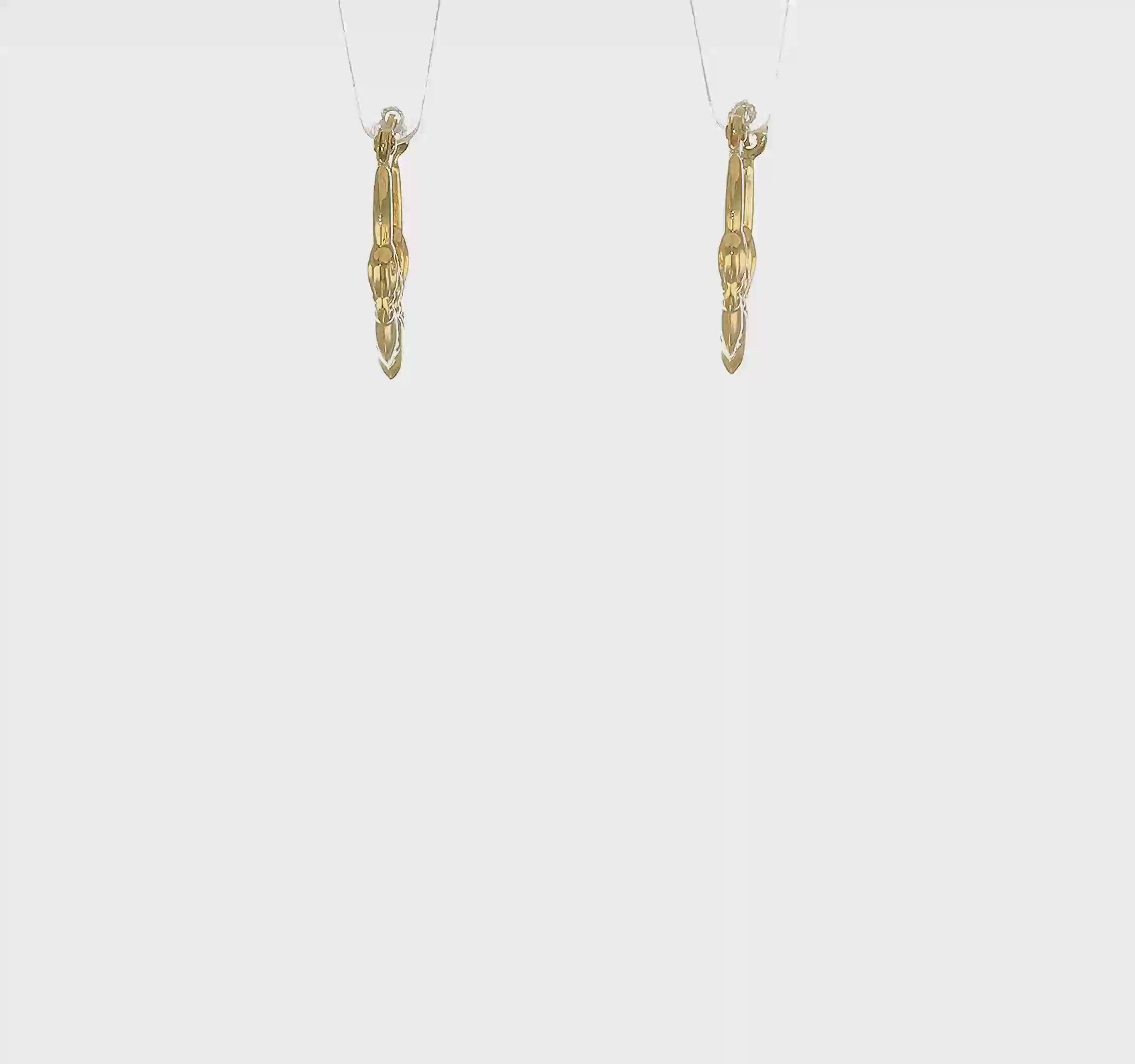 10kt Yellow Gold Claddagh Hollow Hoop Earrings