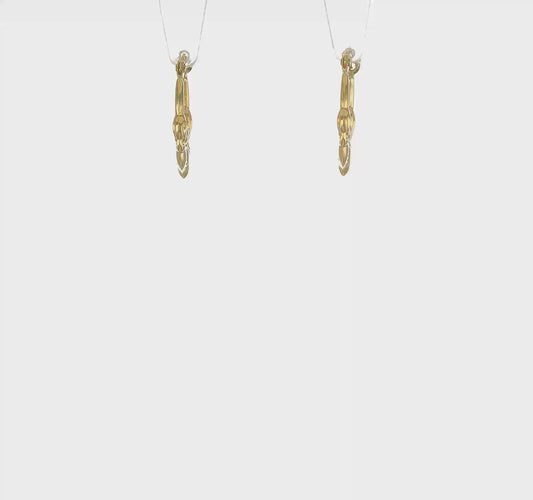 10kt Yellow Gold Claddagh Hollow Hoop Earrings