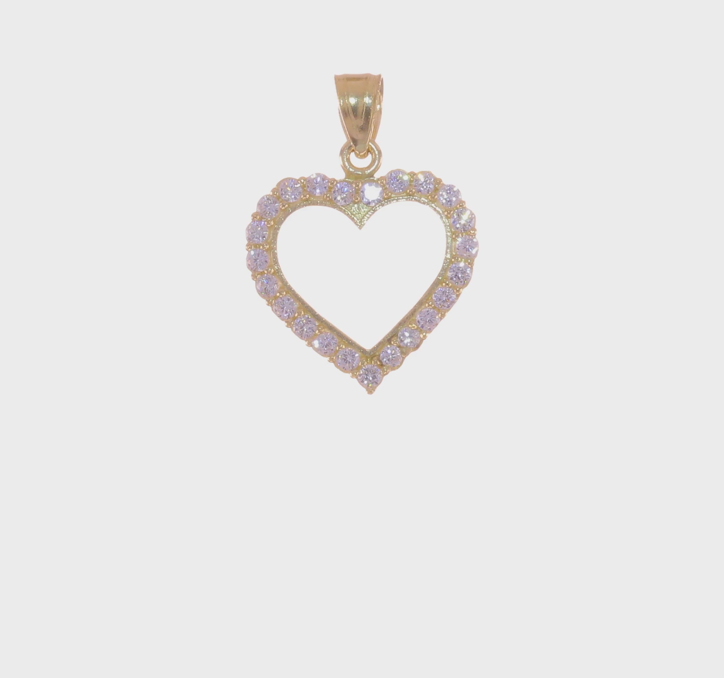 10kt Yellow Gold CZ Heart Pendant