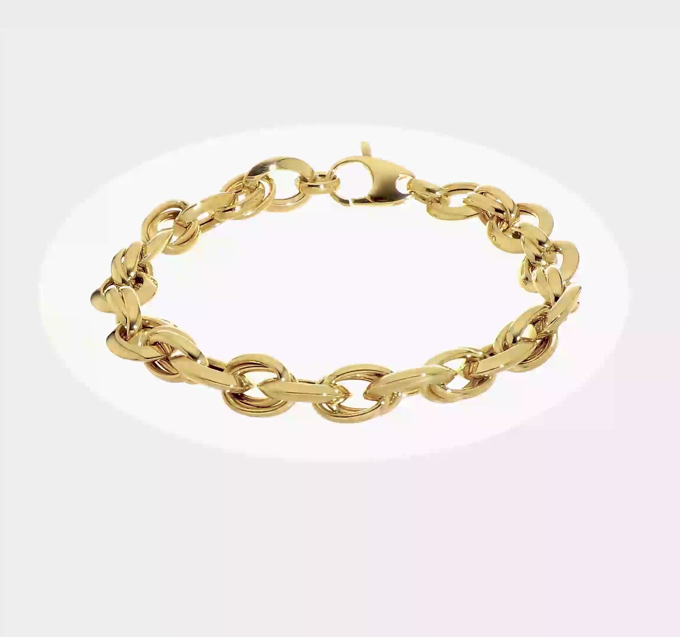 14KT Yellow Gold Polished Fancy Link Bracelet