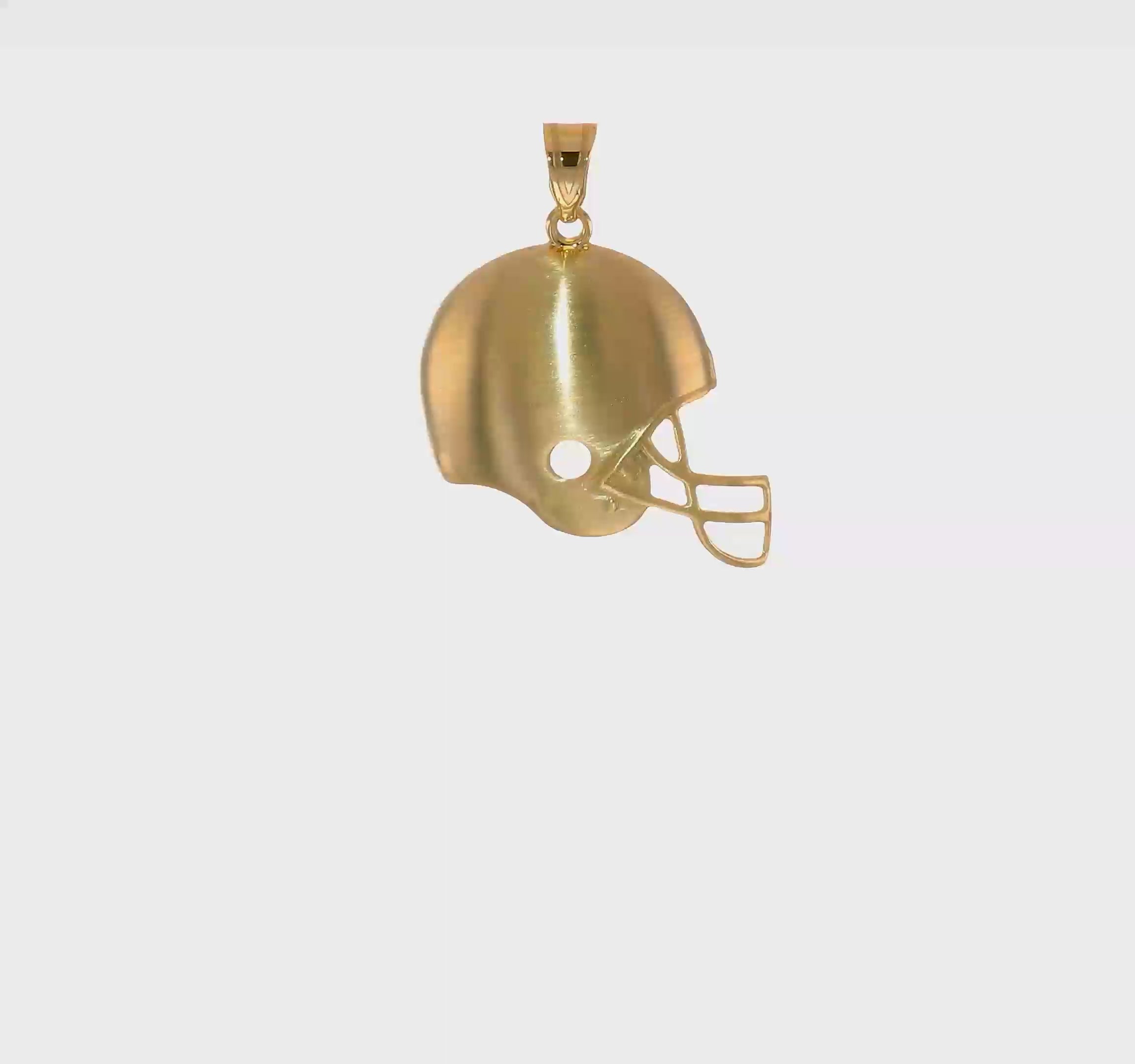 14kt Yellow Gold Brushed Football Helmet Pendant
