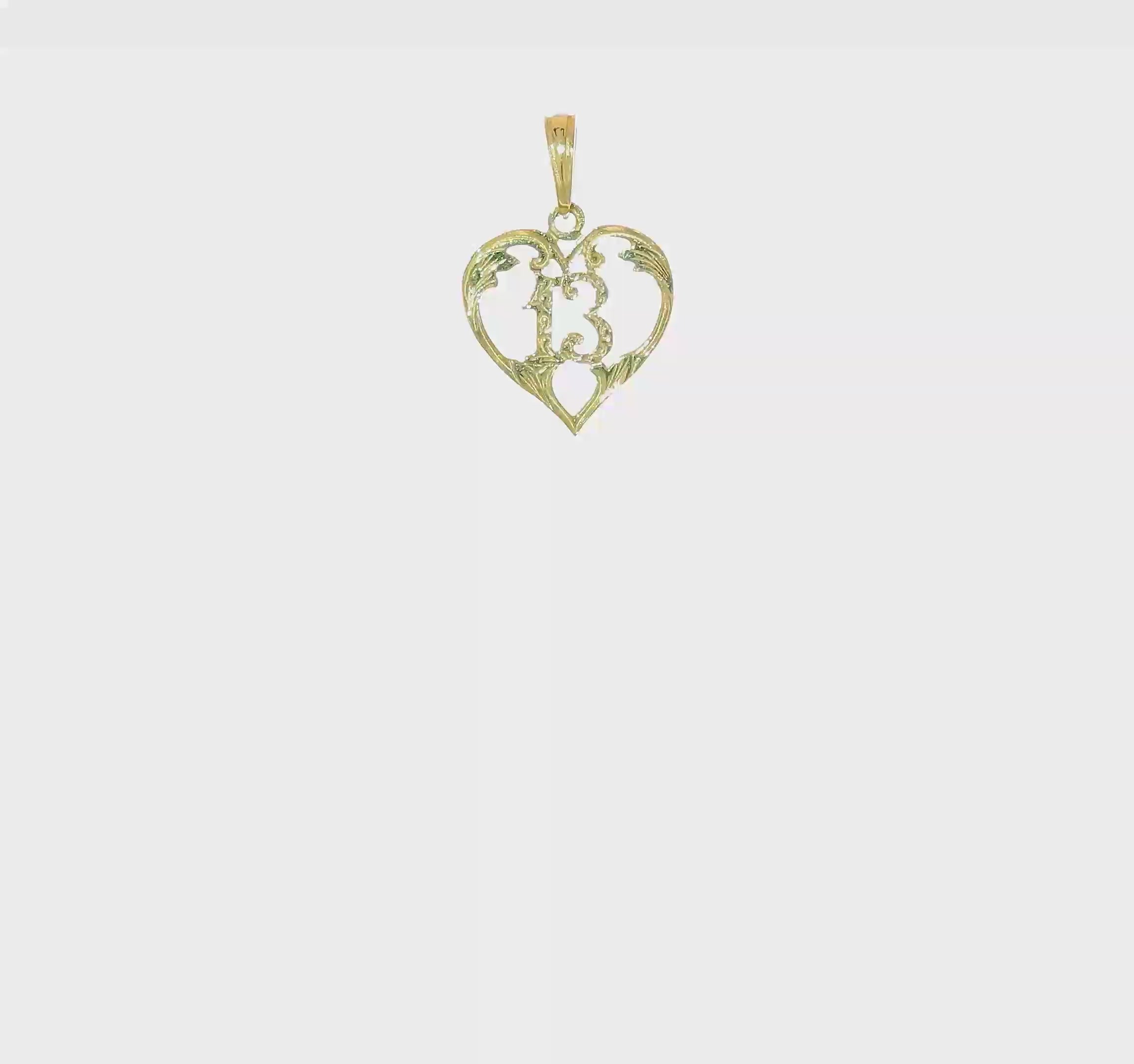 10kt Yellow Gold 13 mm Heart Cut-out Pendant