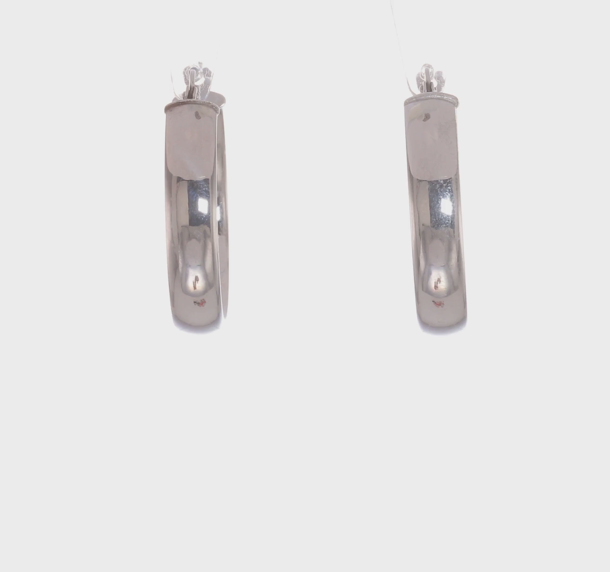 14kt White Gold High Polished 5mm Hoop Earrings
