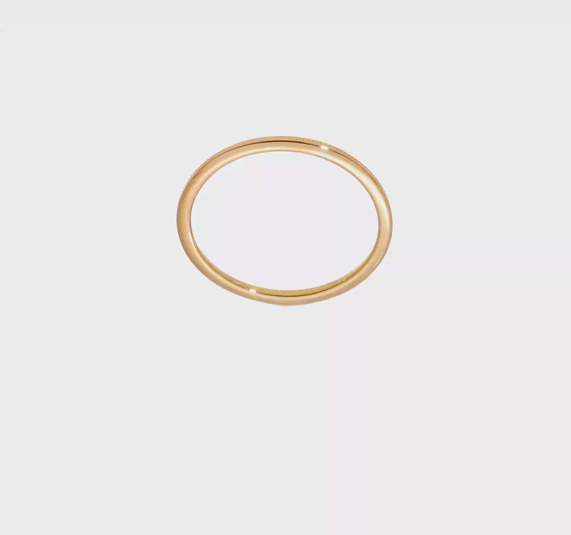 10KT Yellow Gold 1.2mm Milgrain Stackable Band Size 7.5