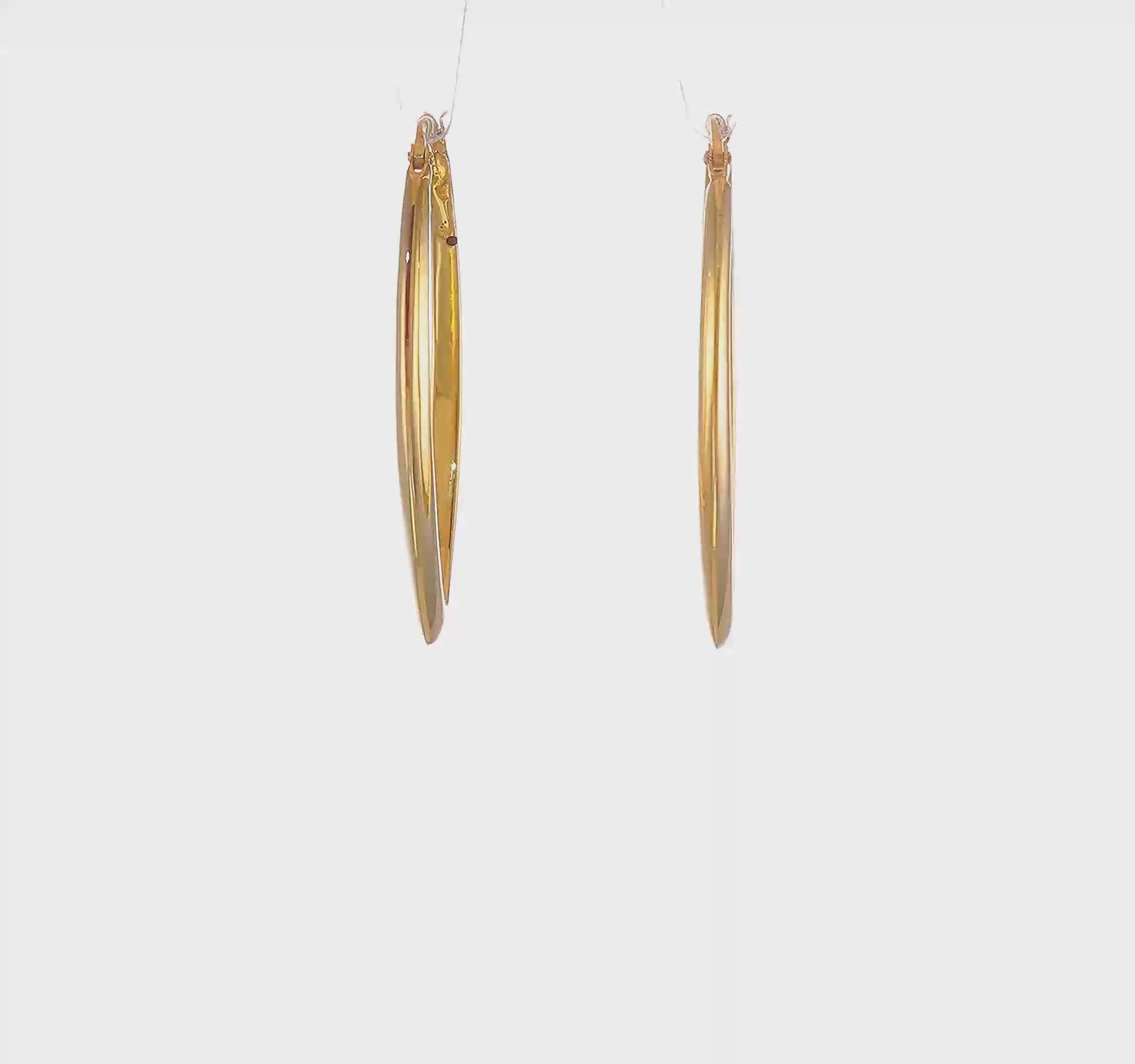 14KT Yellow Gold Polished Fancy Hoop Earrings