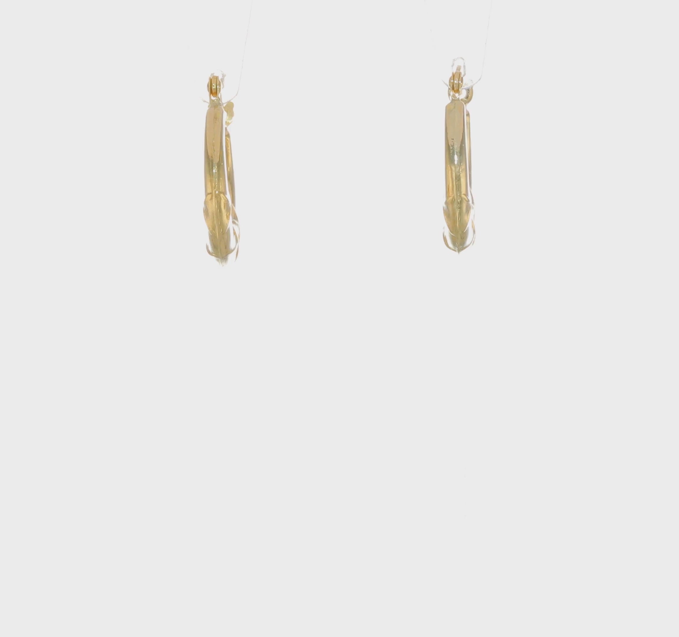 14kt Yellow Gold Hollow X Hoop Earrings