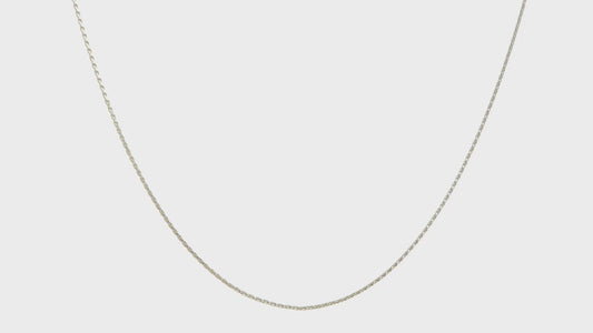 14kt Yellow Gold 1.0mm D/C Wheat Chain