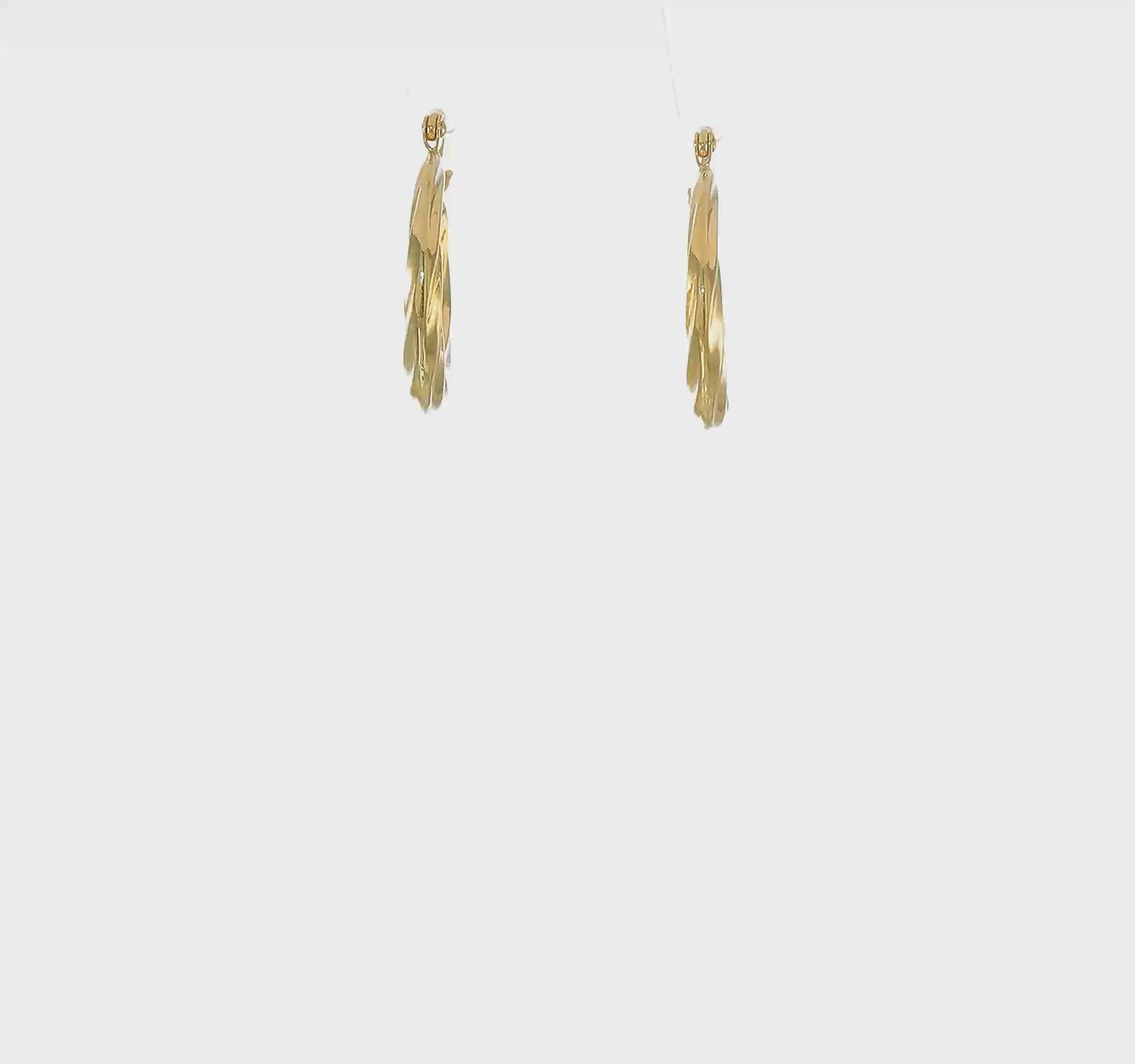 10kt Yellow Gold Fancy Small Hoop Earrings