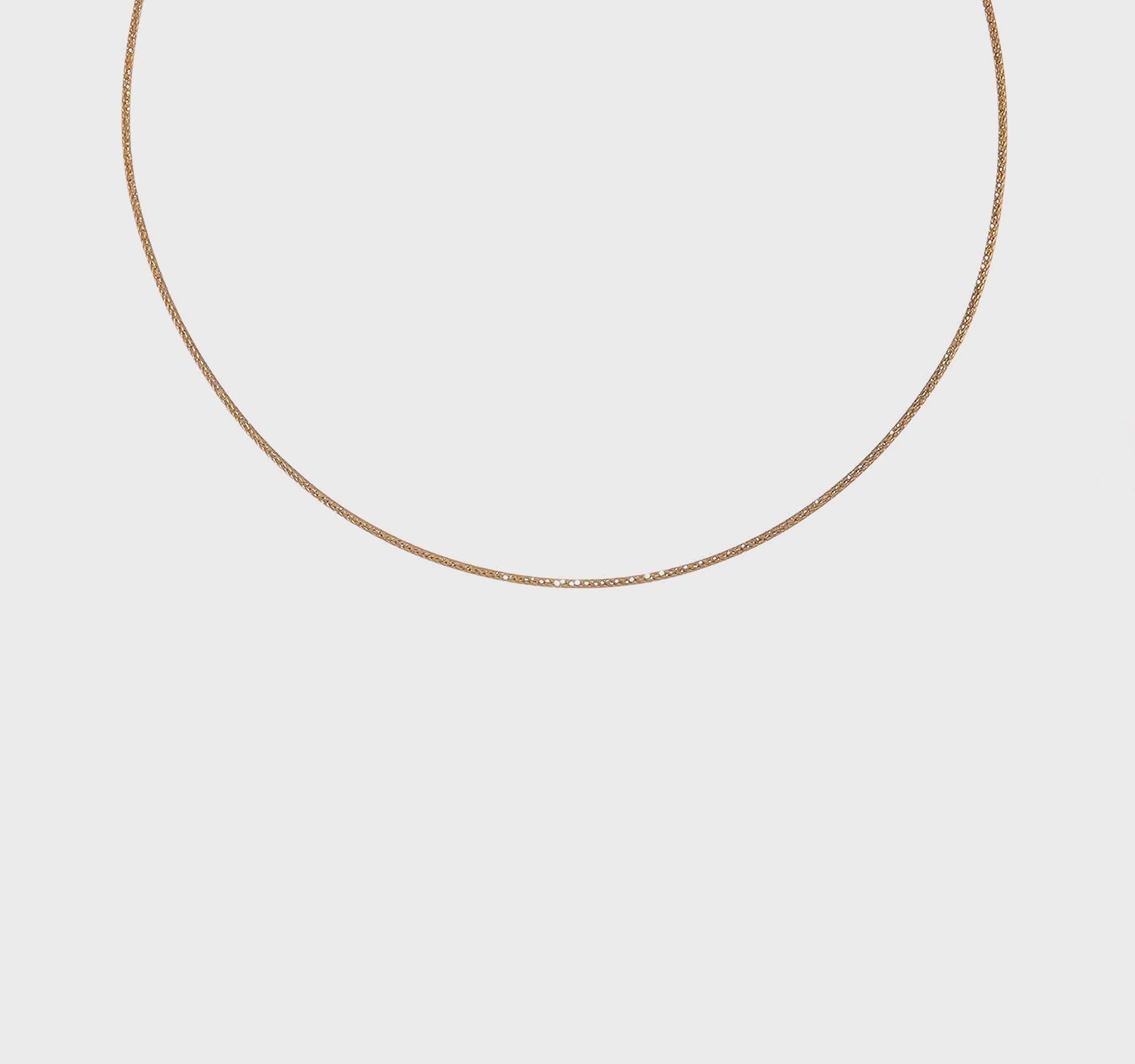 14KT Yellow Gold 1.5mm D/C Neckwire Necklace