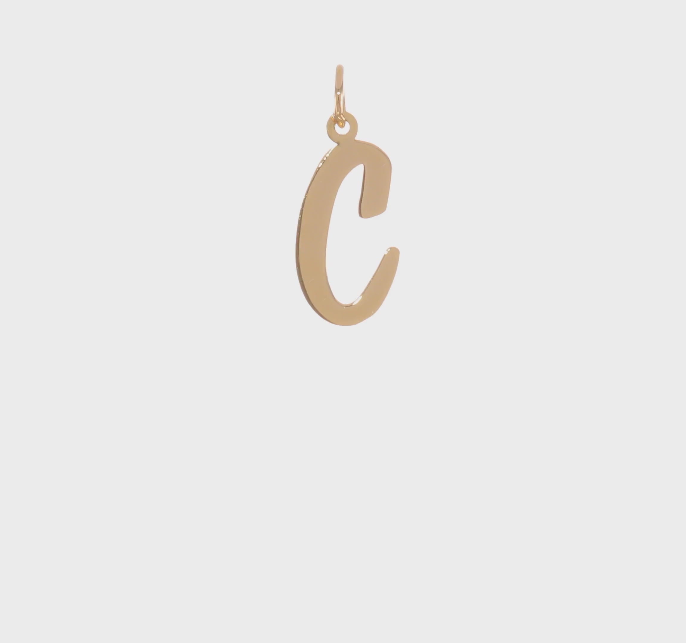 14kt Yellow Gold Large Script Letter C Initial Charm