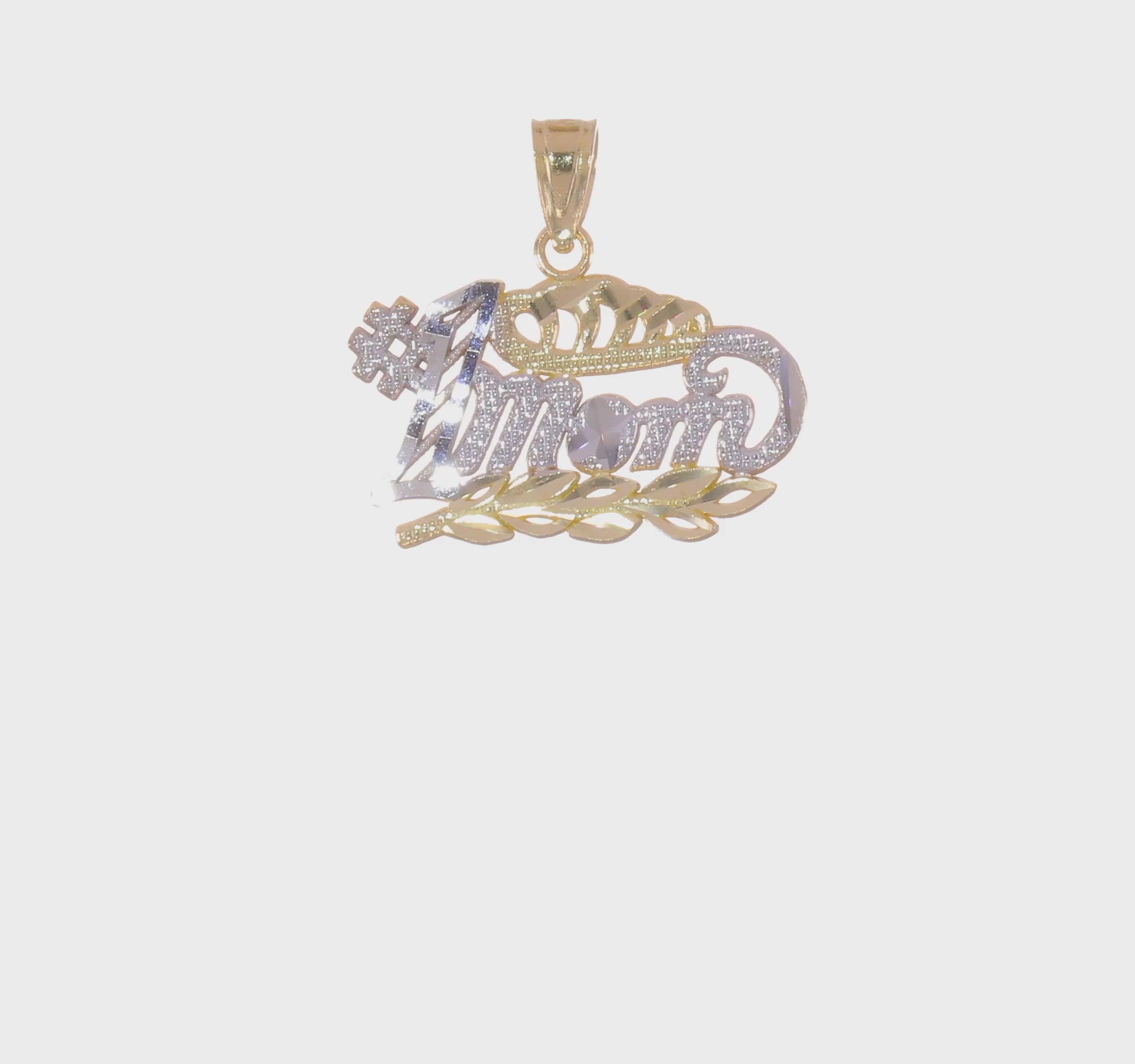 10KT Yellow Gold w/Rhodium #1 MOM Charm