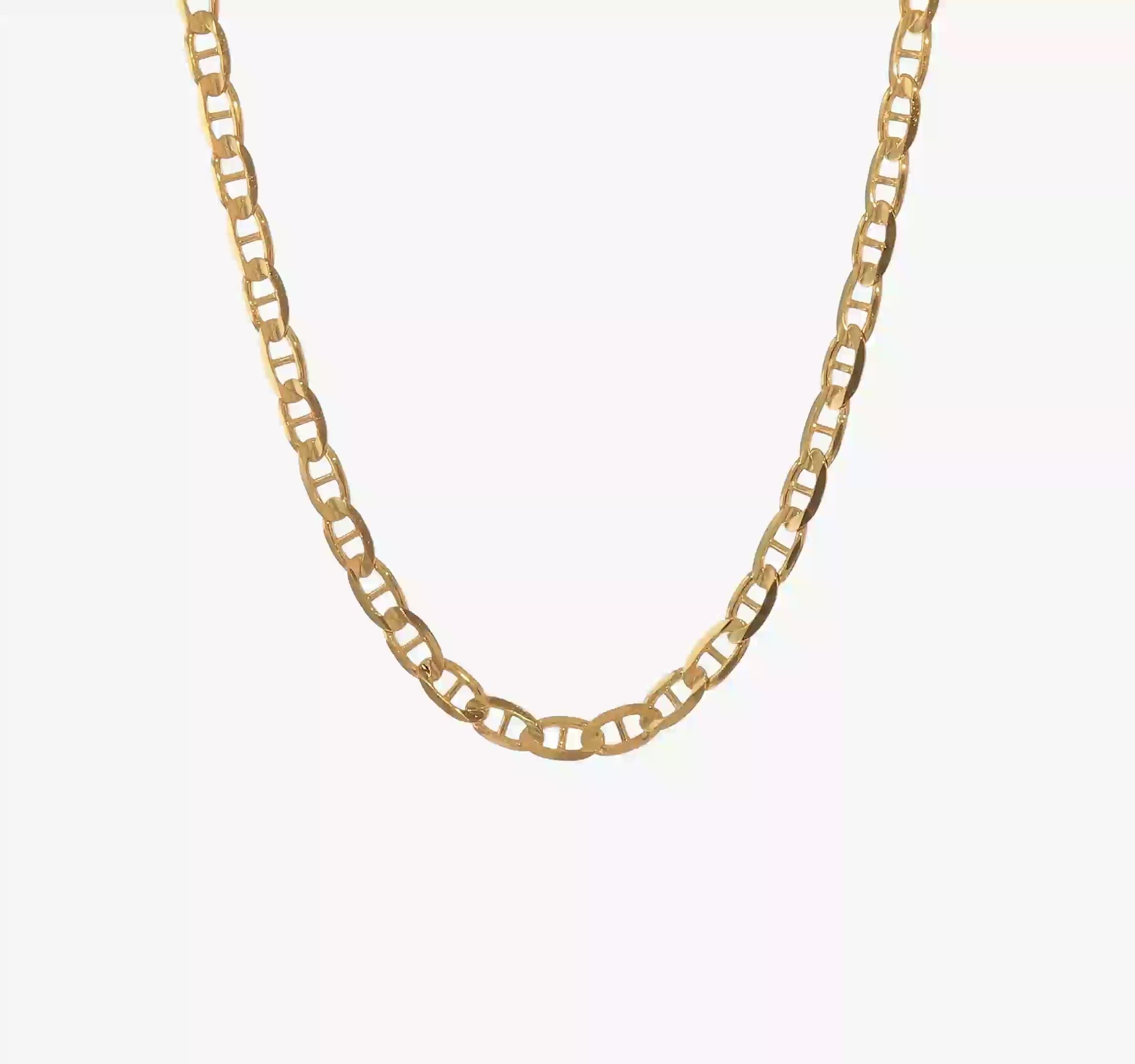 14KT Yellow Gold 6.25mm Concave Anchor Chain