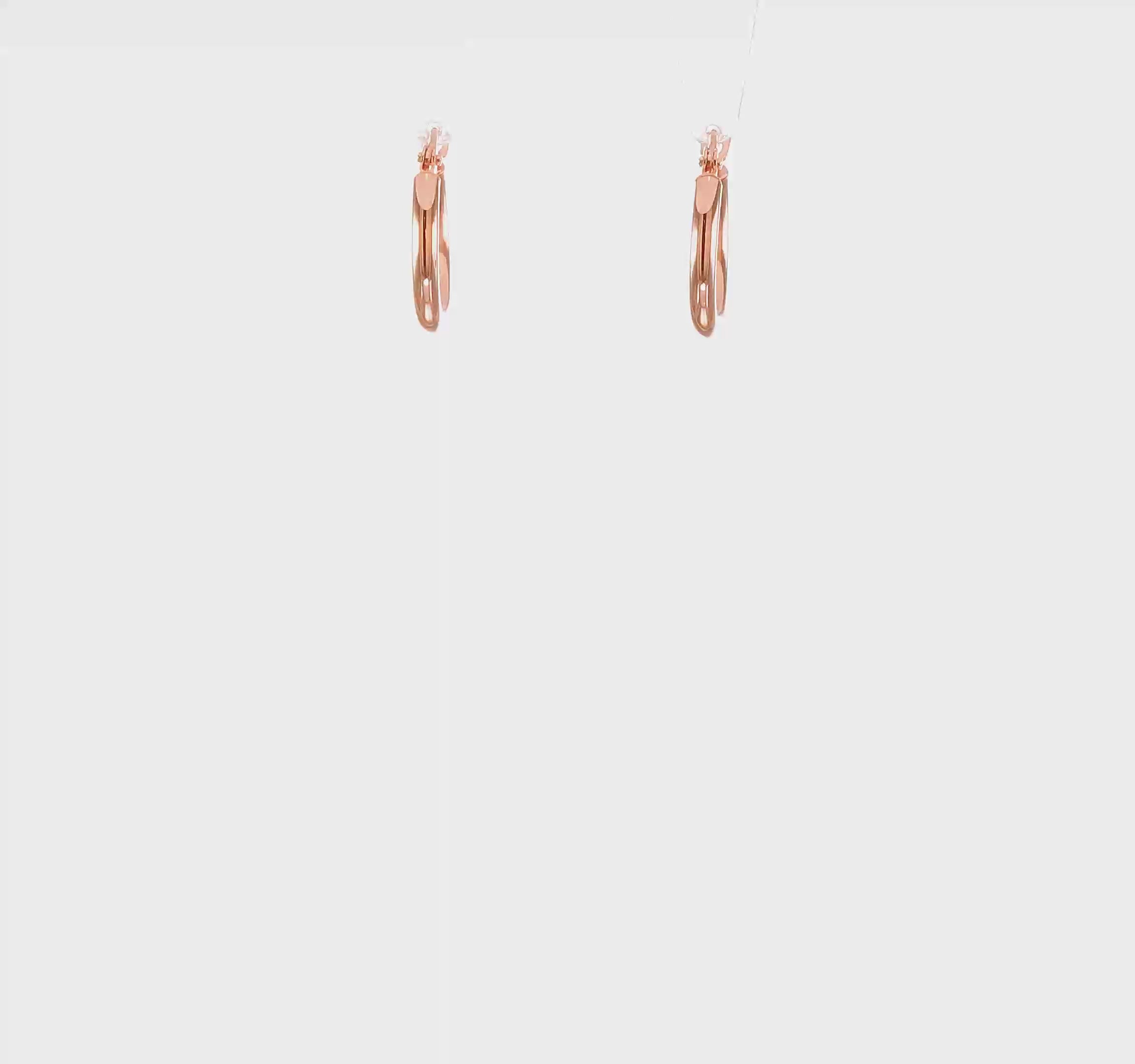 14kt Rose Gold Polished 2mm Lightweight Tube Hoop Earrings