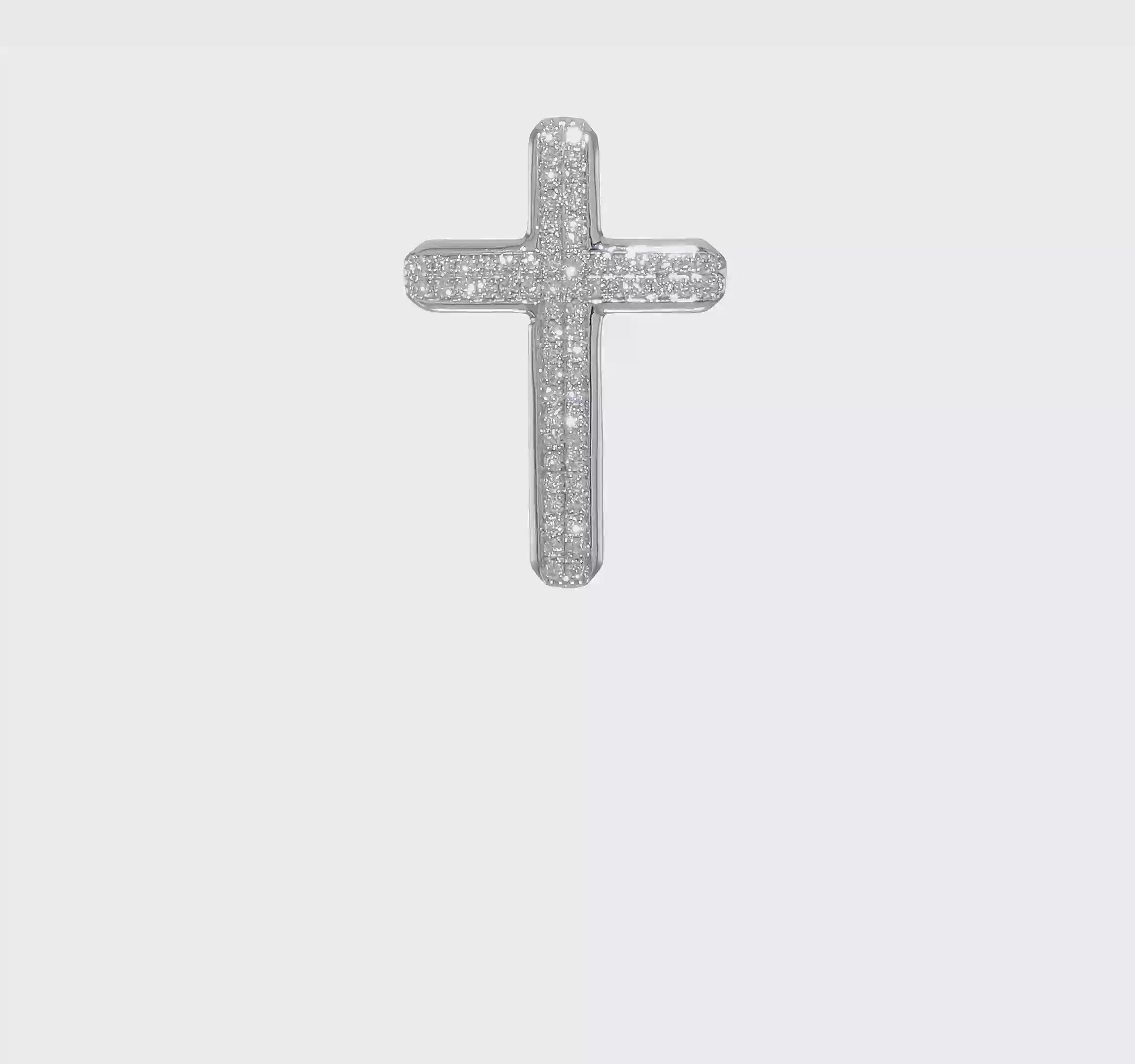 14kt White Gold 1/2ct. Diamond Latin Cross Chain Slide